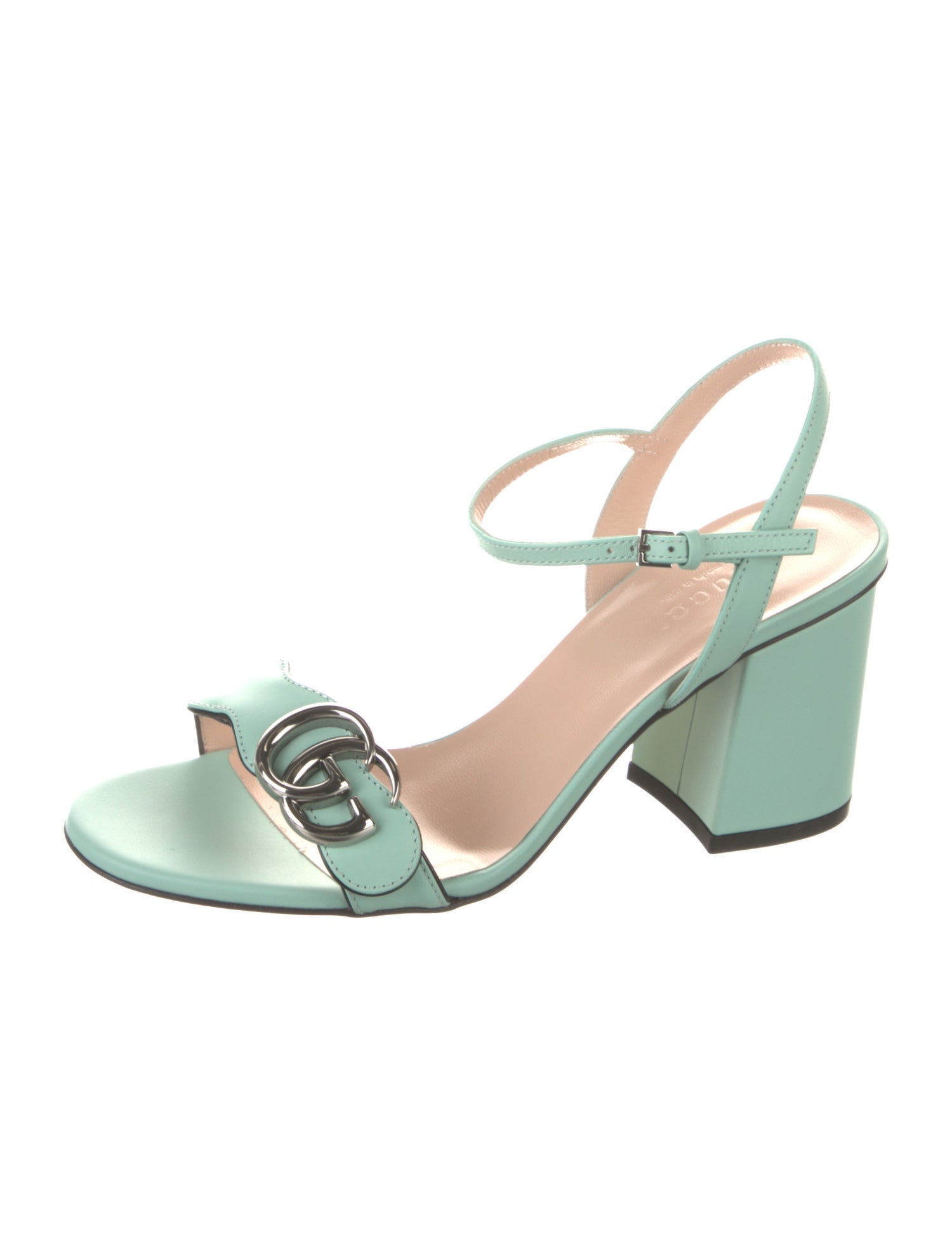 Gucci Double G Logo Leather Sandals