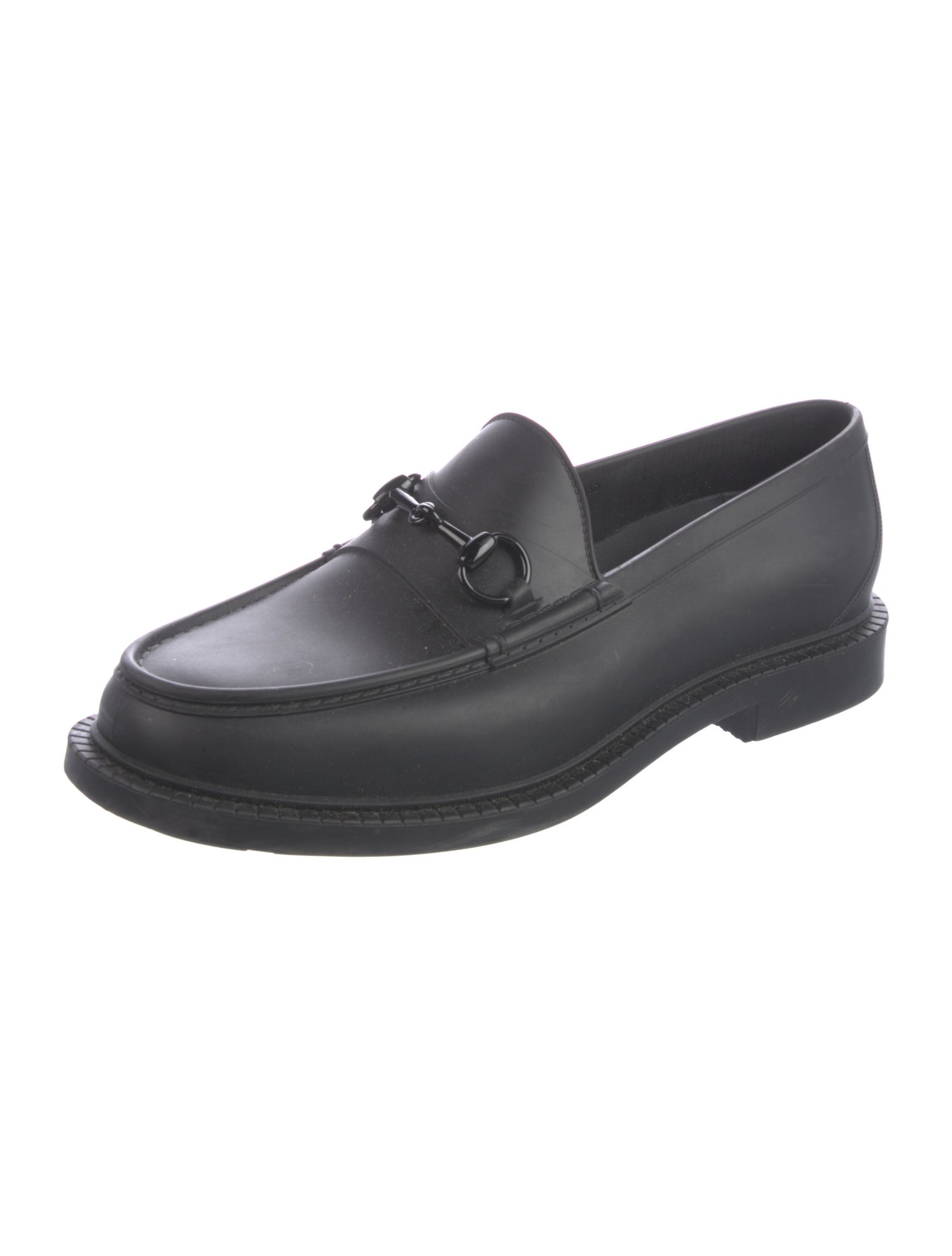 Gucci Horsebit Accent Rubber Dress Loafers