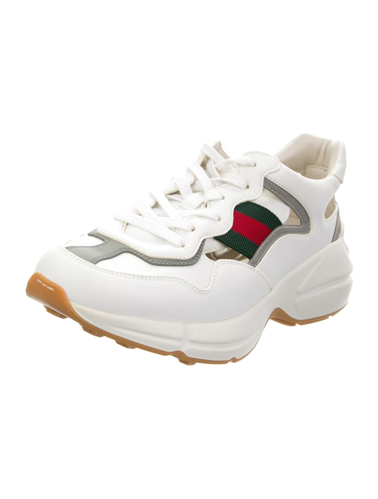 Gucci Web Accent Leather Sneakers