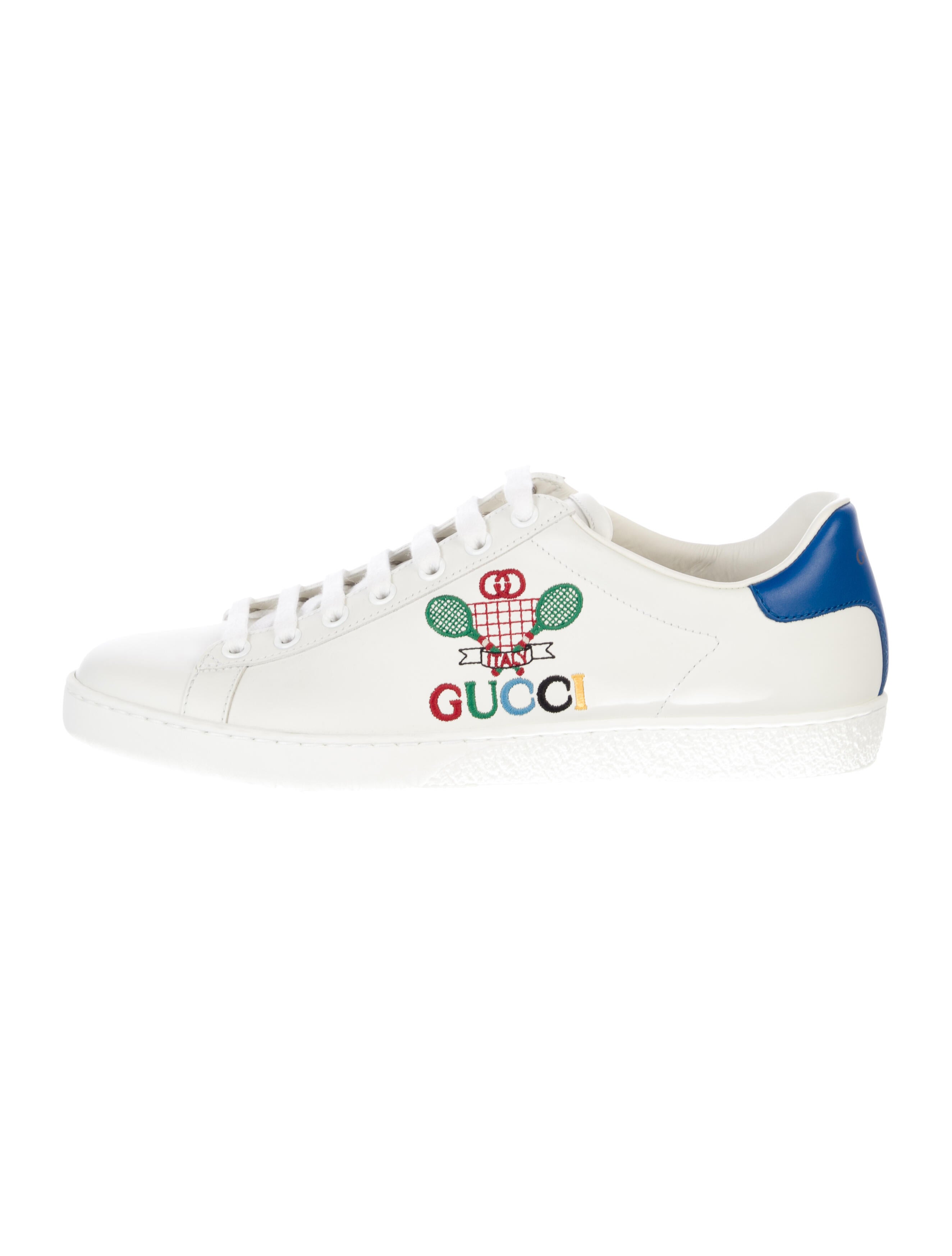 Gucci Leather Graphic Print Sneakers