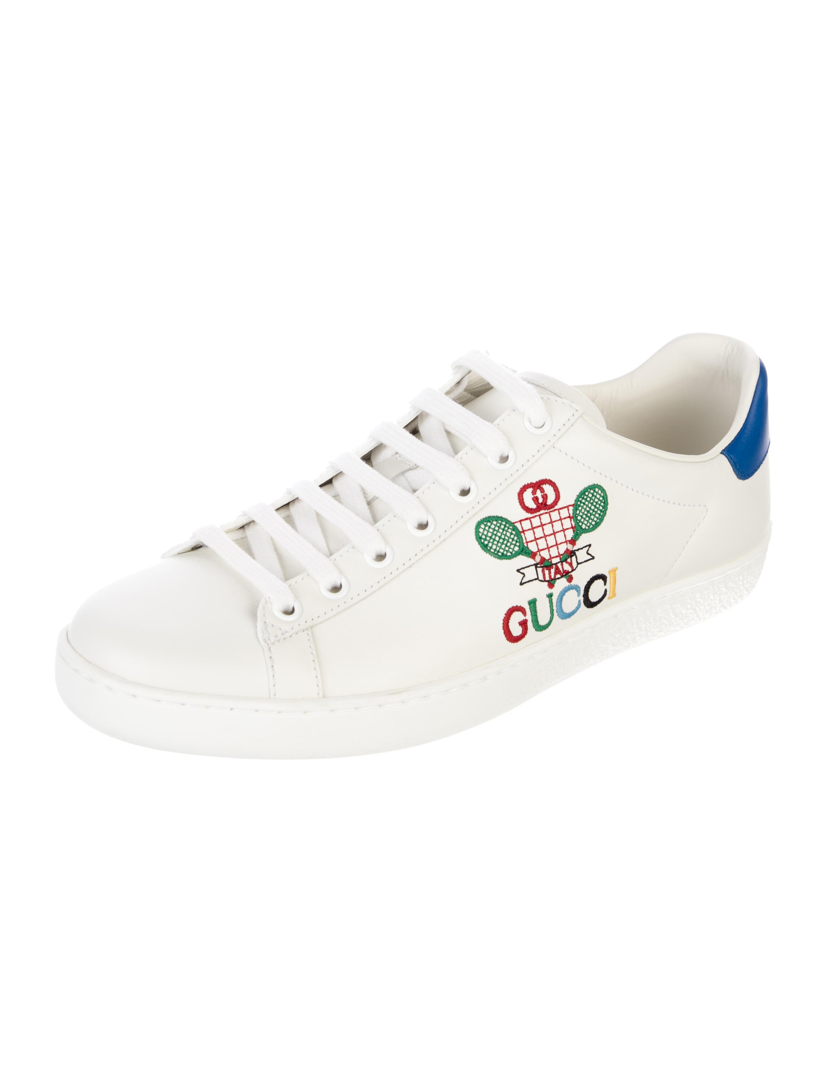 Gucci Leather Graphic Print Sneakers