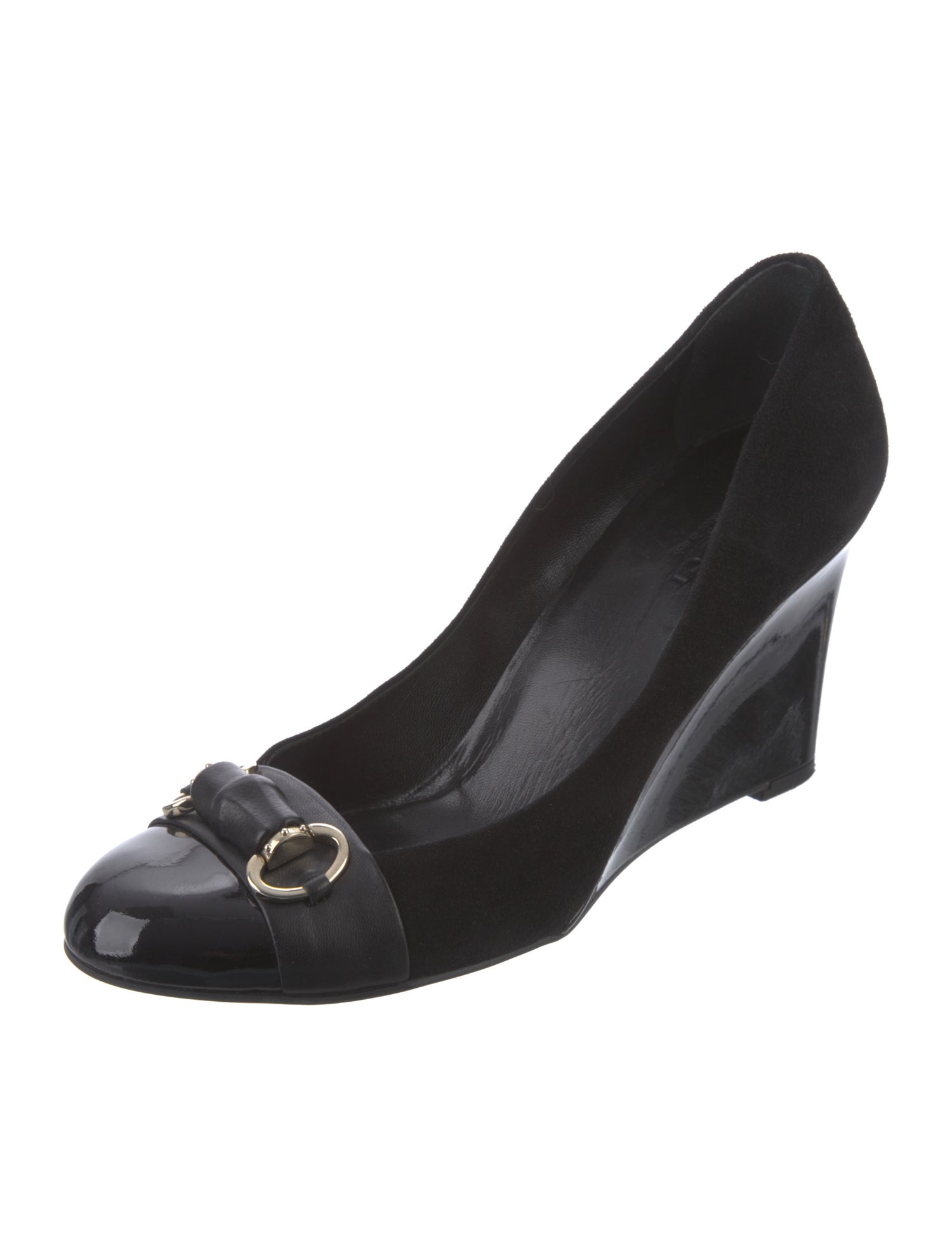 Gucci Horsebit Accent Suede Pumps