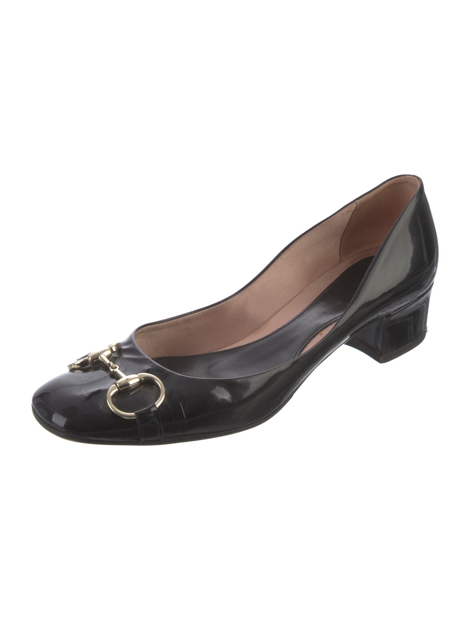 Gucci Horsebit Accent Patent Leather Pumps