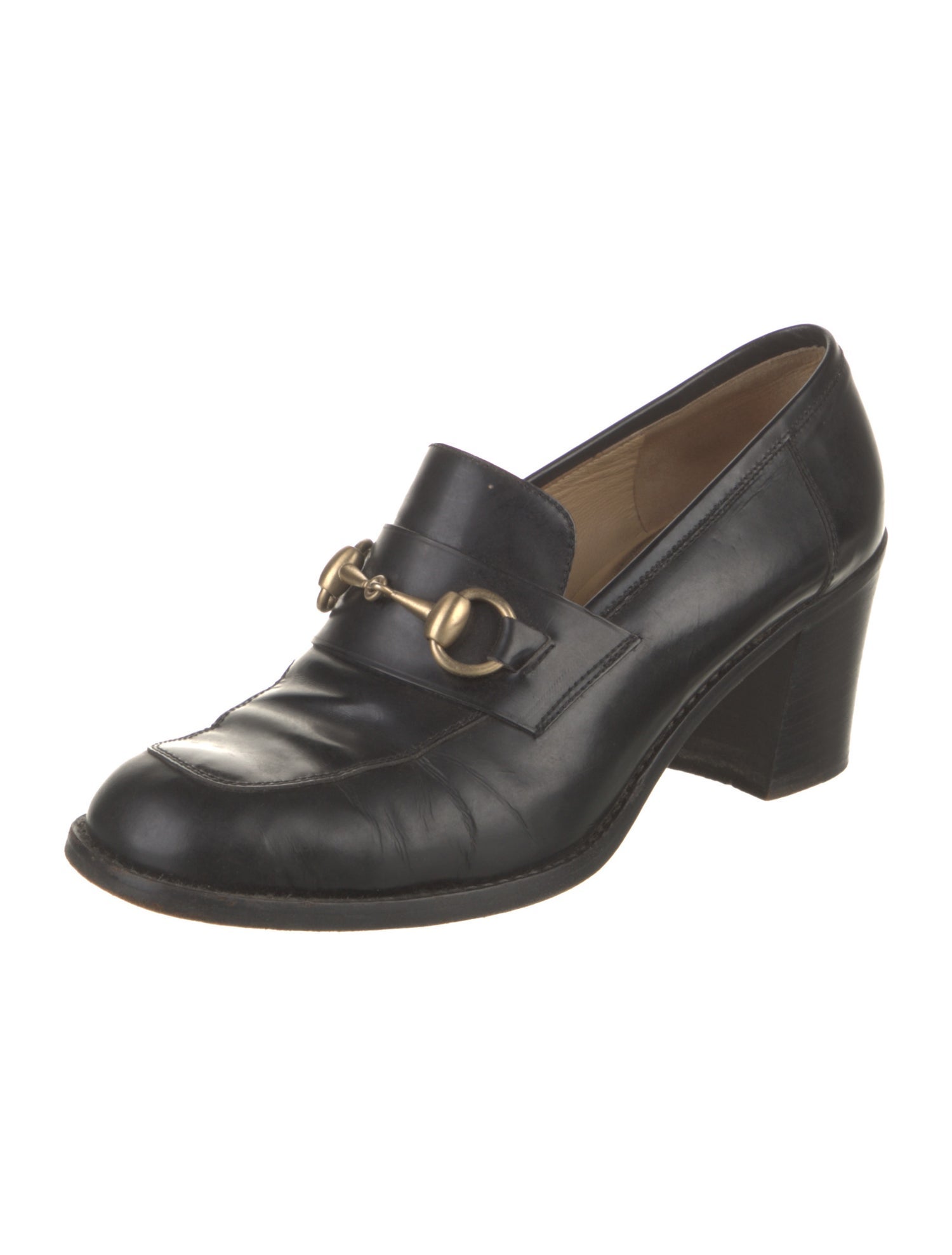 Gucci Horsebit Accent Leather Pumps