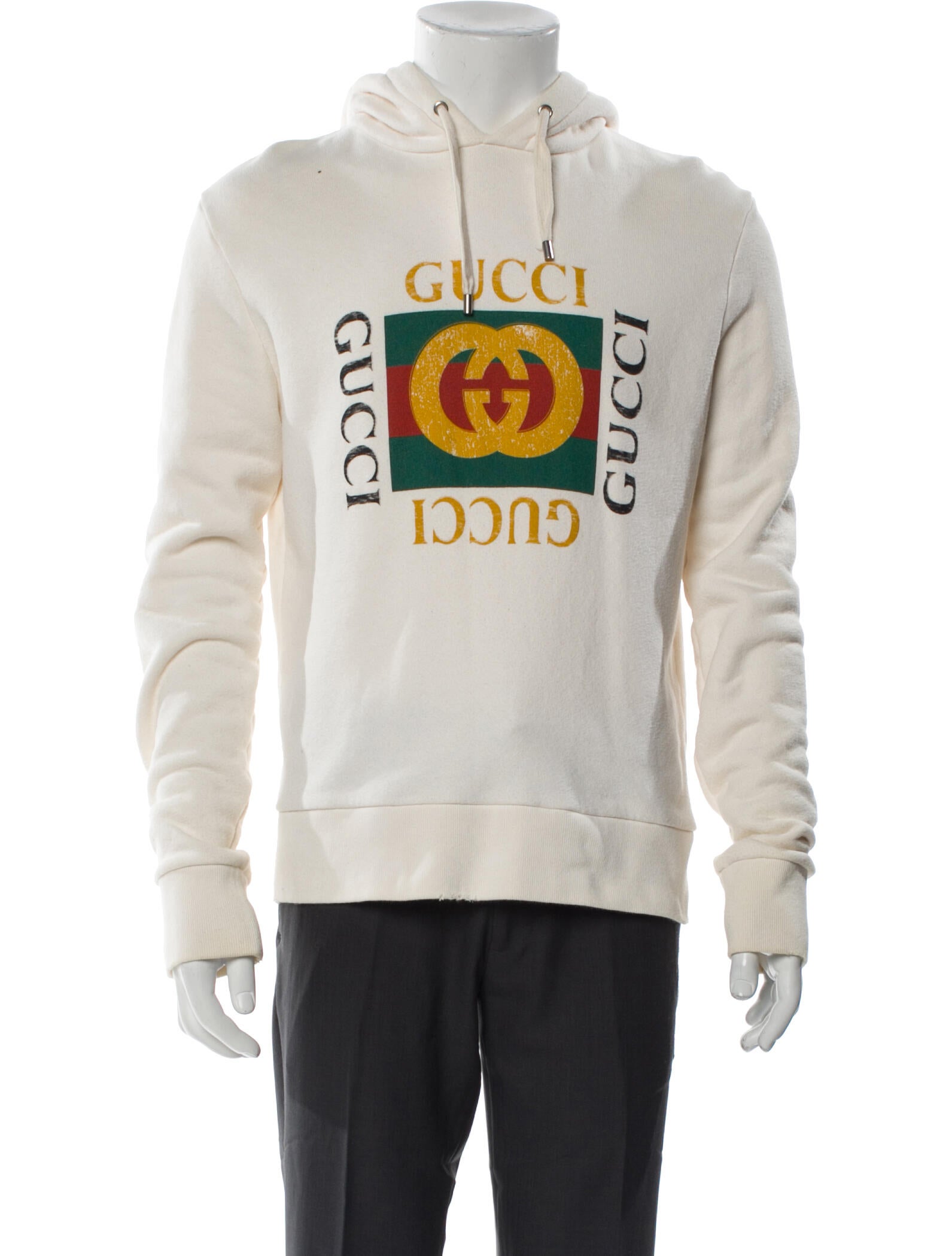 Gucci Web Accent V-Neck Hoodie