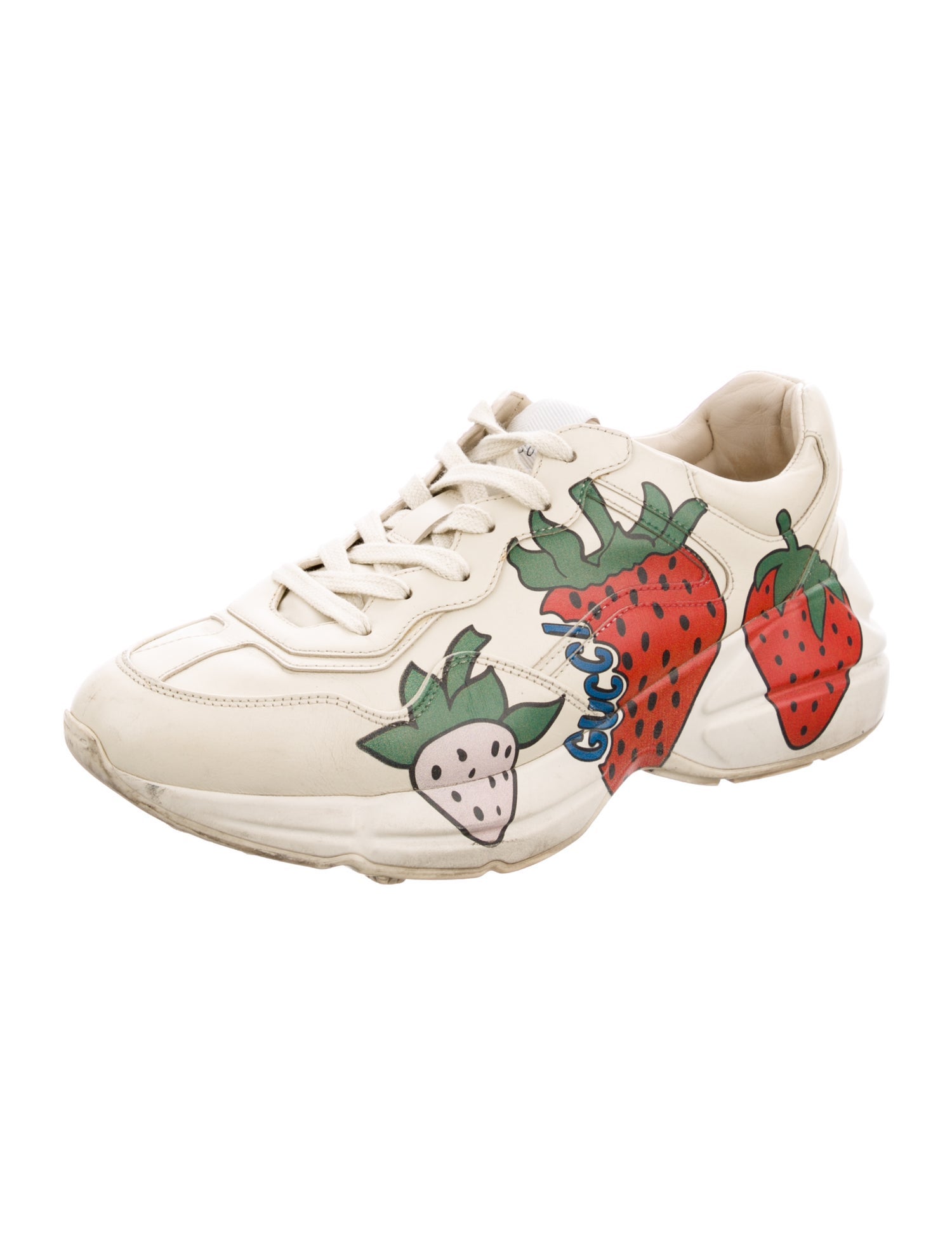 Gucci Leather Graphic Print Sneakers