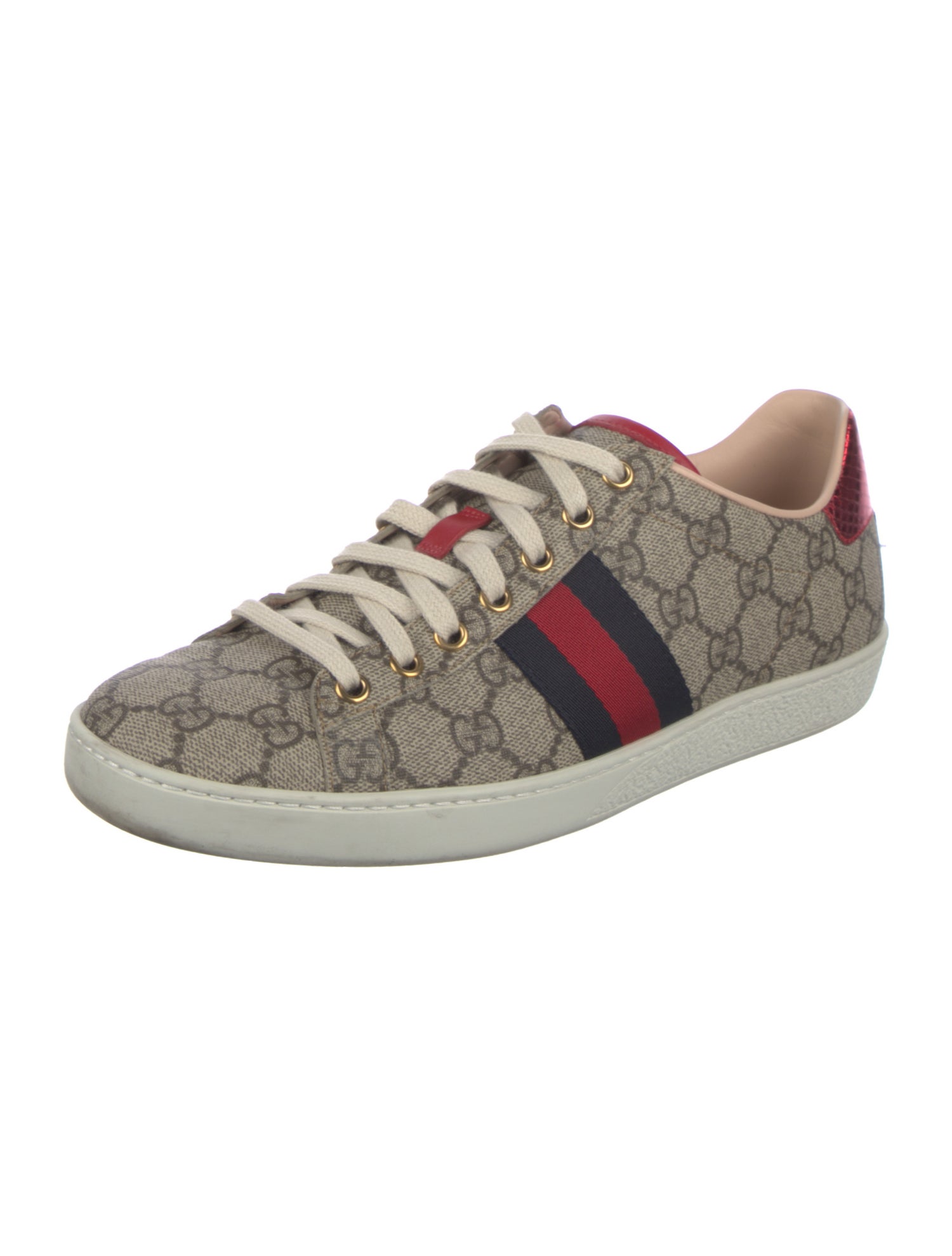 Gucci GG Supreme Leather Trim Embellishment Sneakers