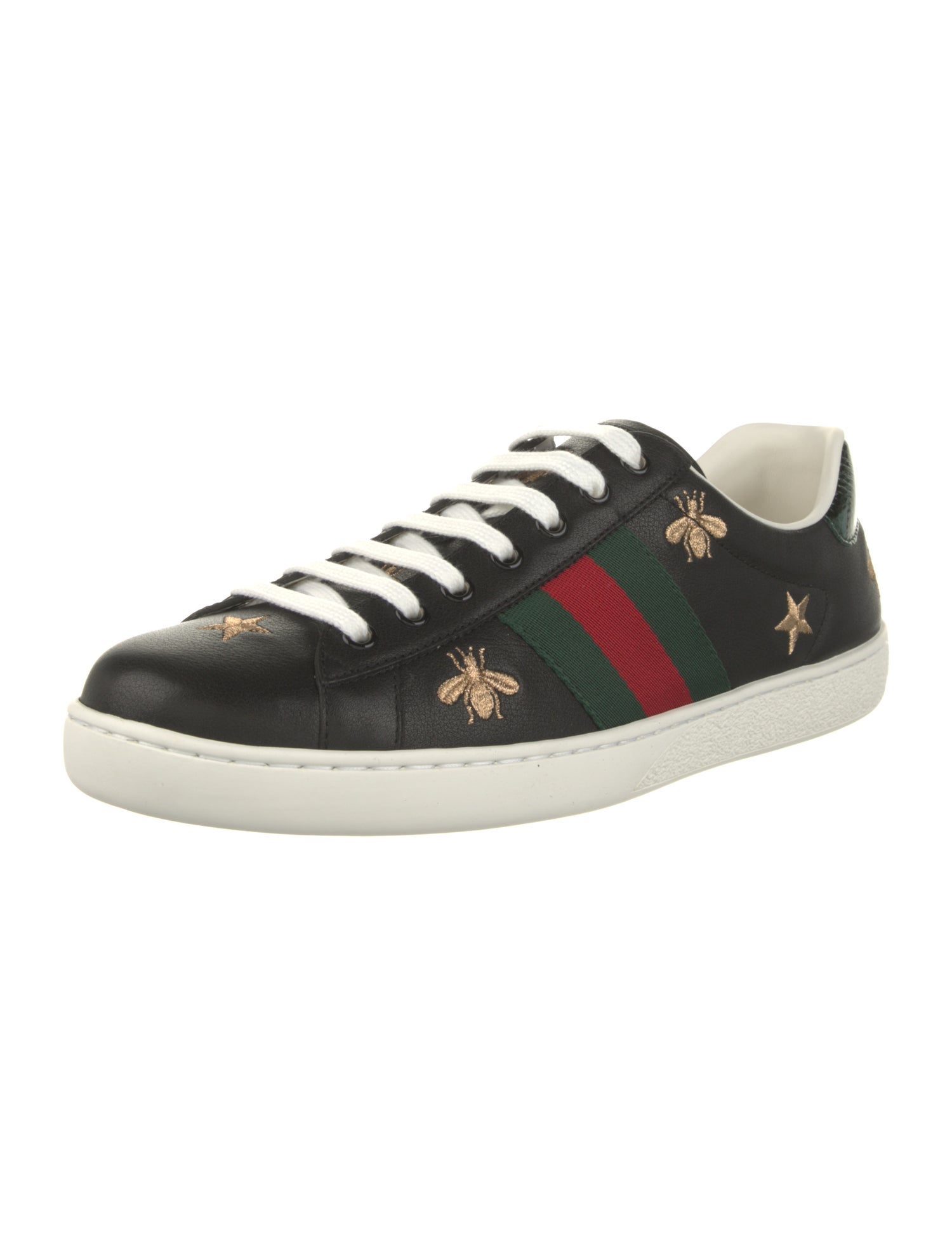Gucci Web Accent Leather Sneakers