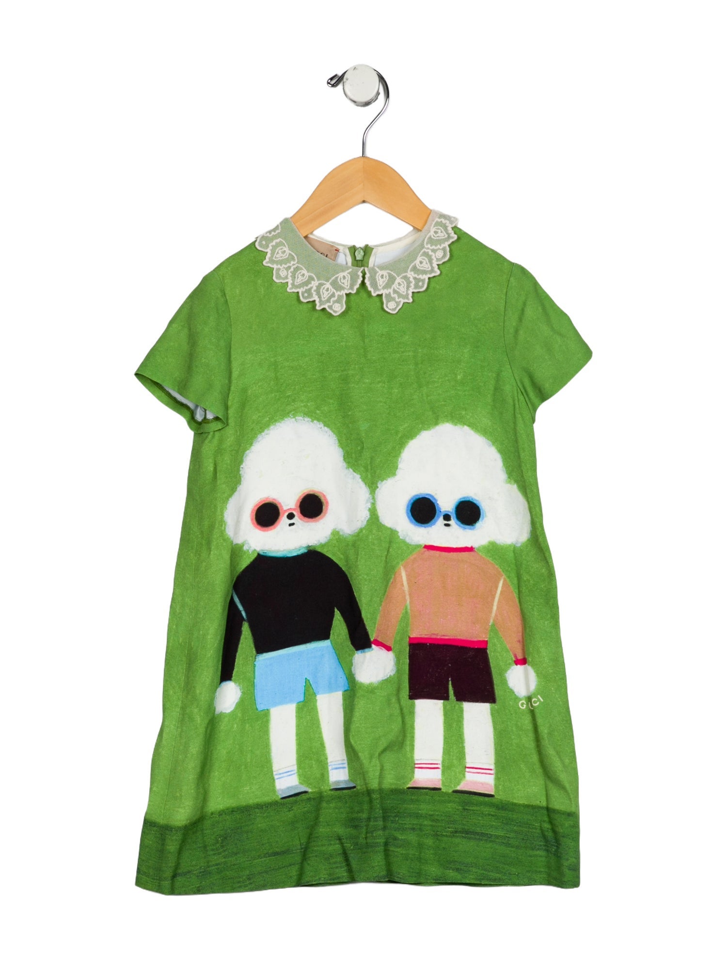 Gucci toddler girls' green multicolored dress