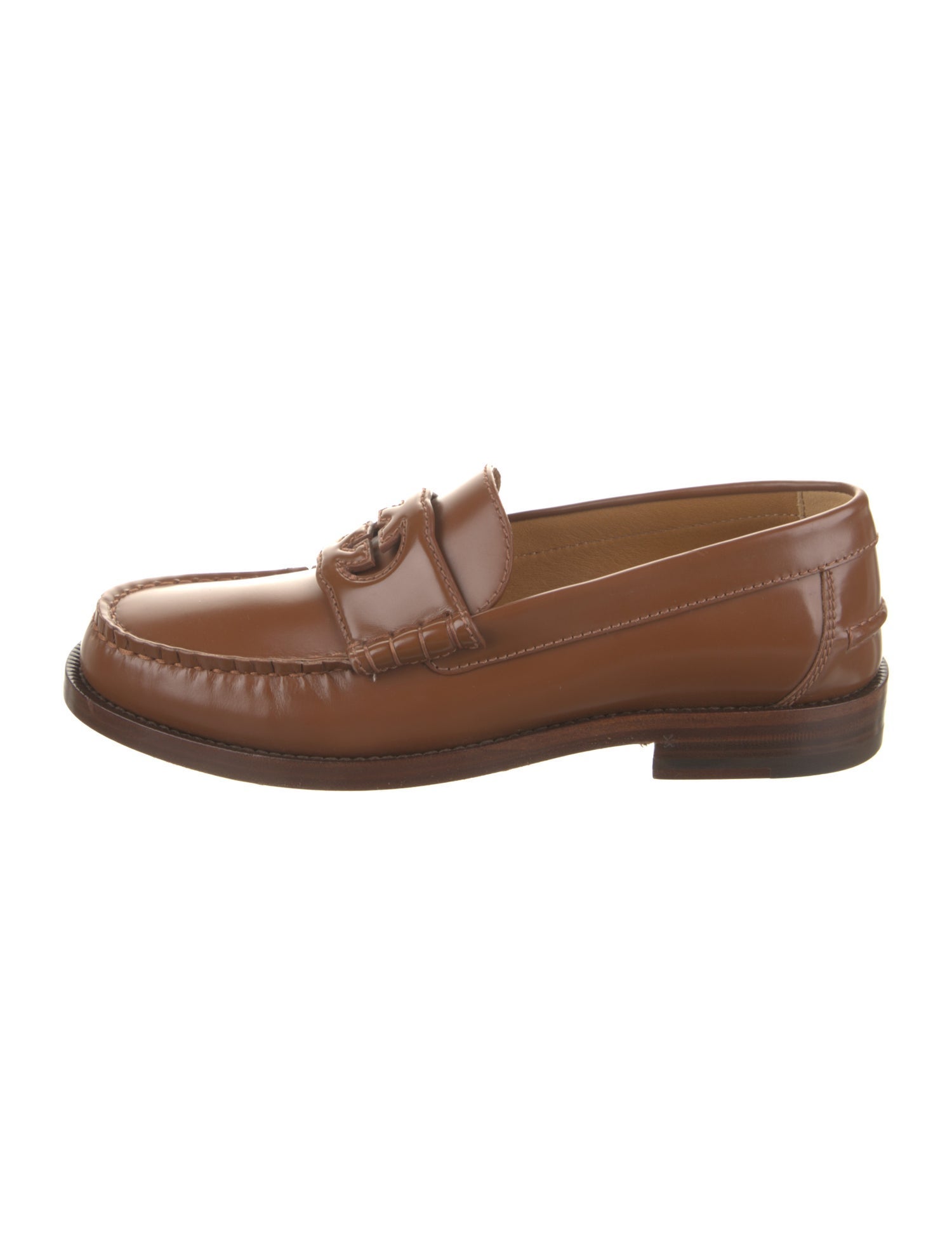 Gucci Interlocking G Logo Leather Dress Loafers