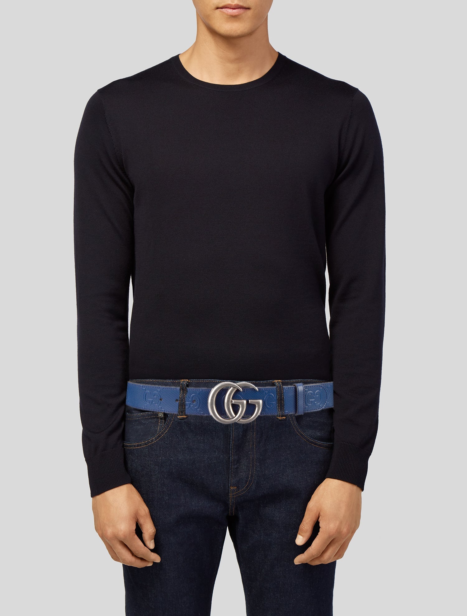 Gucci Double G Logo Leather Waist Belt
