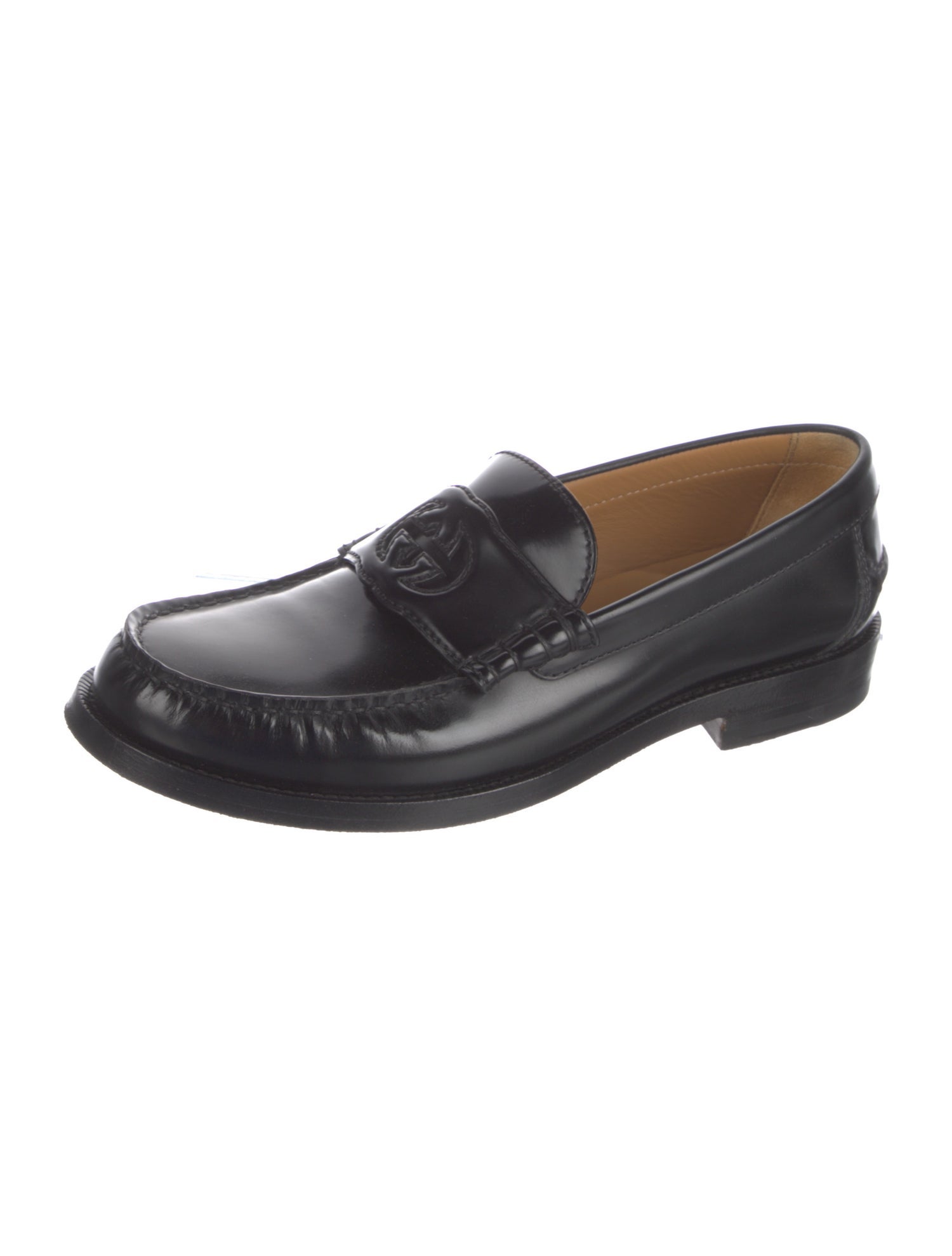 Gucci Interlocking G Logo Patent Leather Loafers
