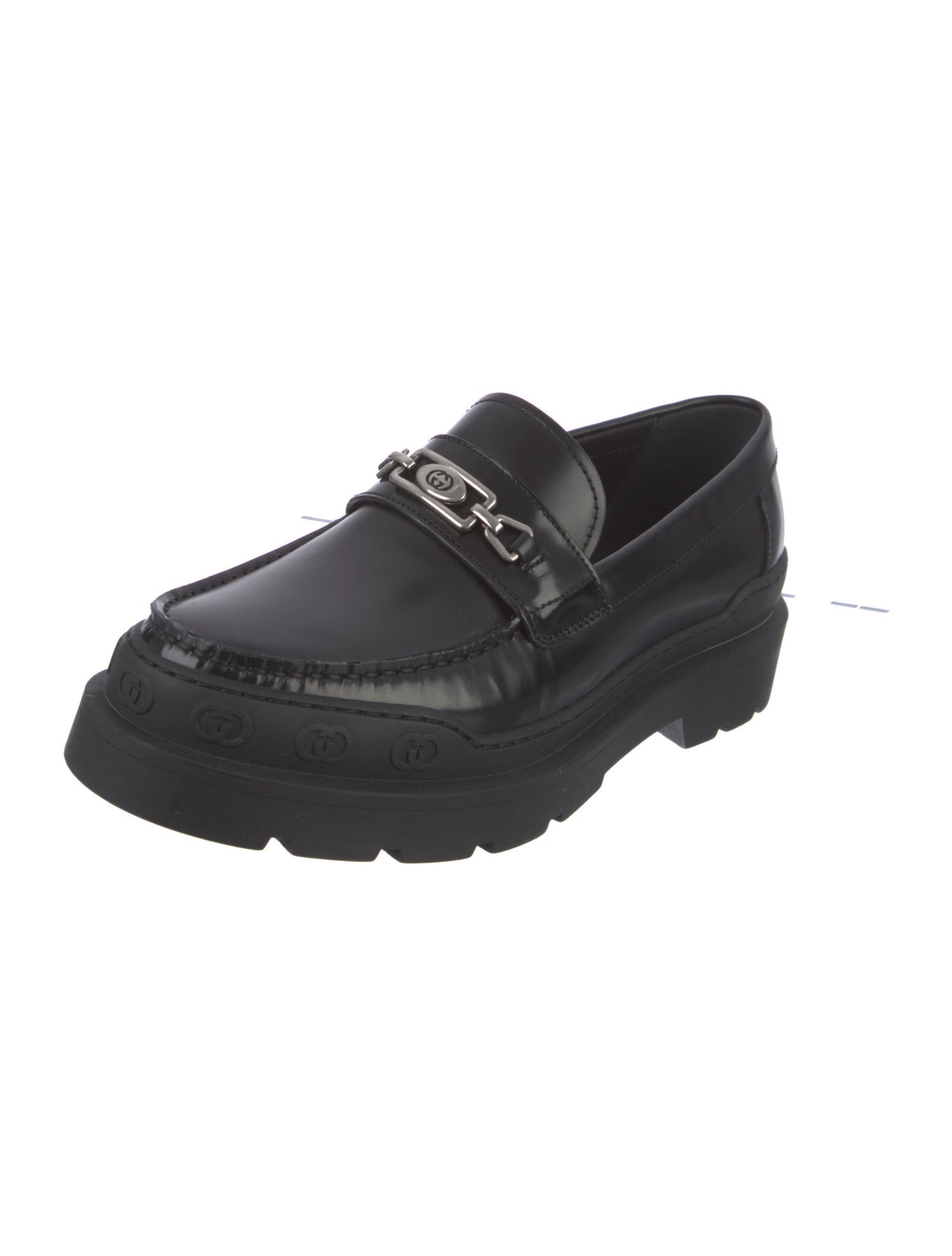 Gucci Interlocking G Logo Leather Loafers