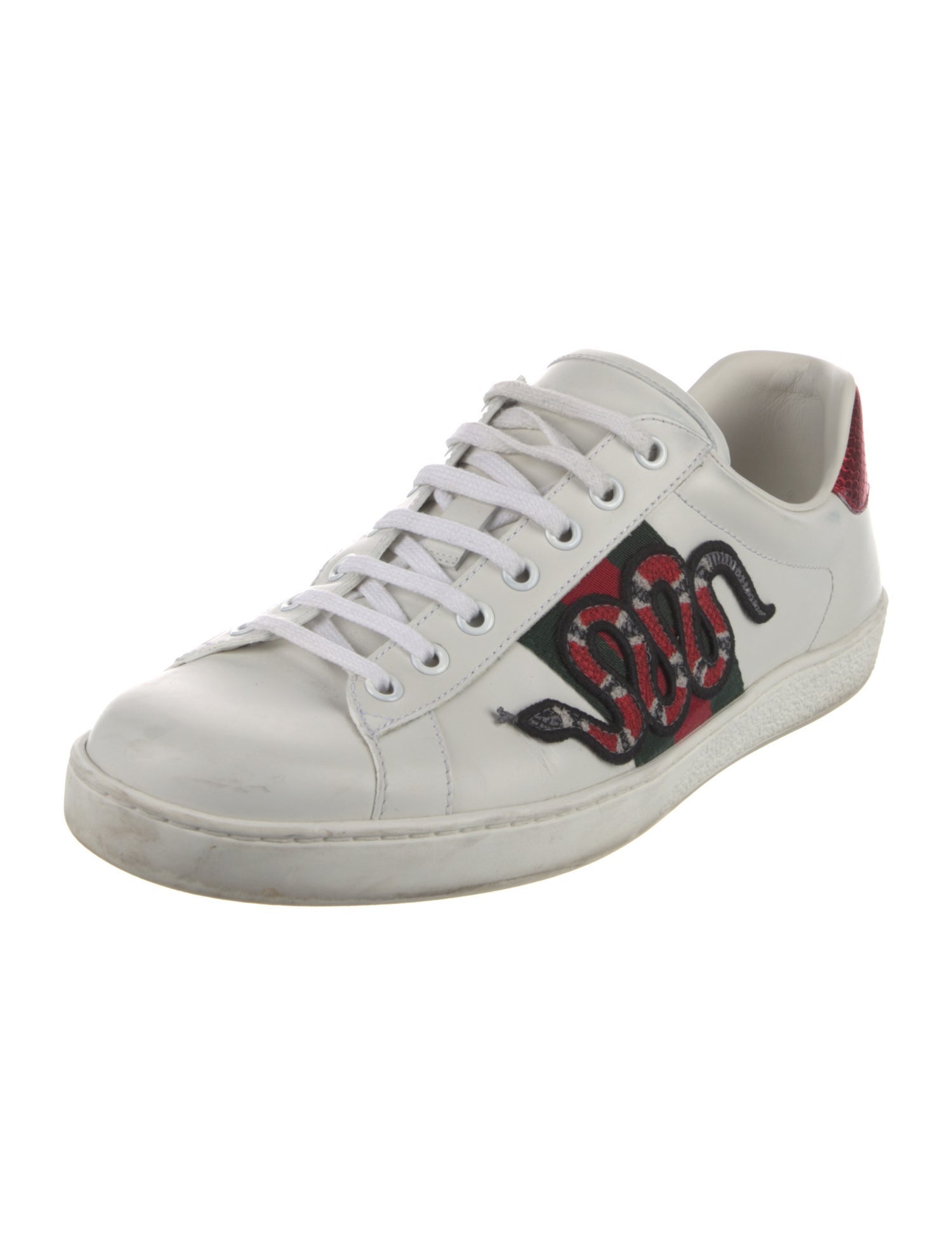 Gucci Web Accent Leather Sneakers