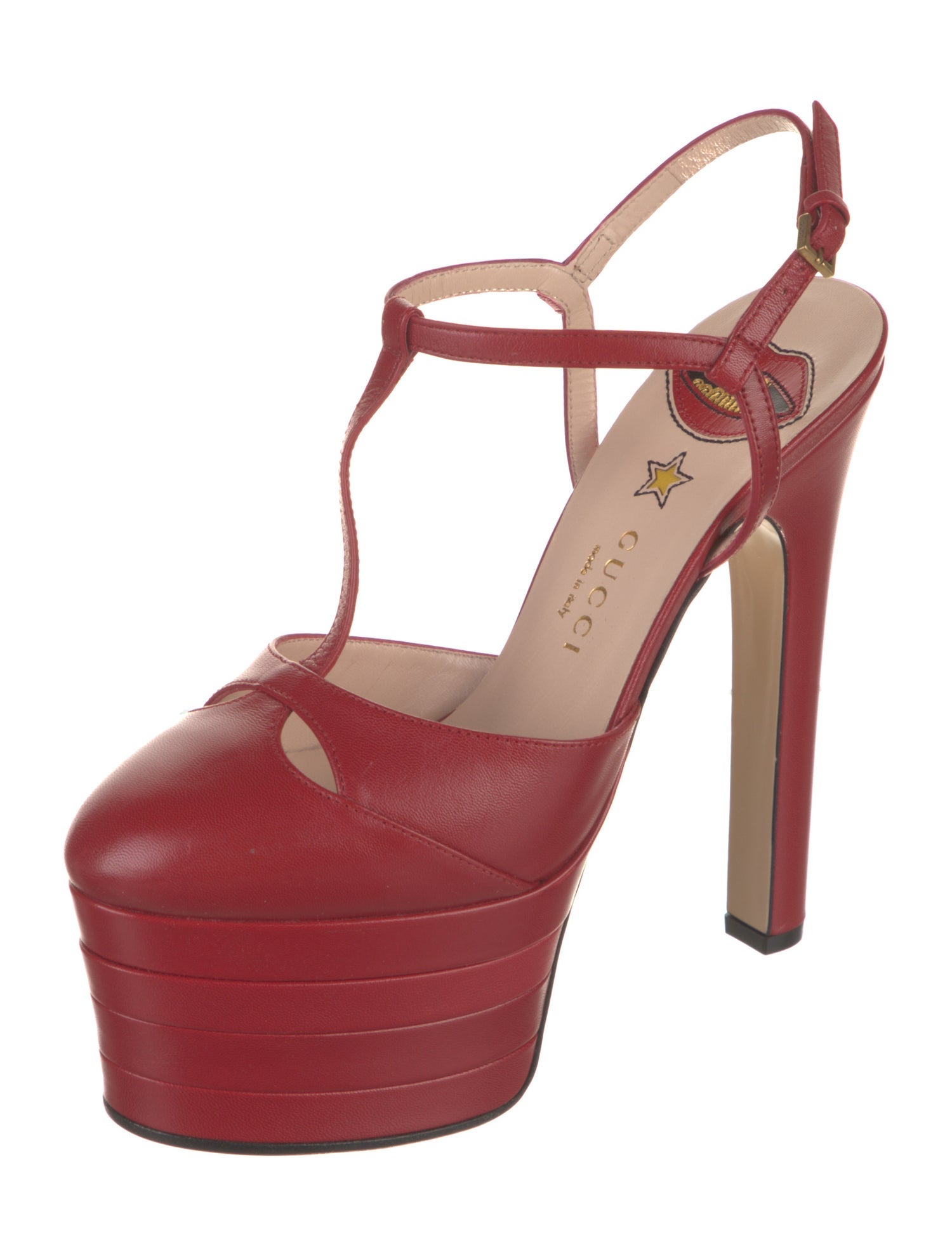 Gucci Leather T-Strap Pumps