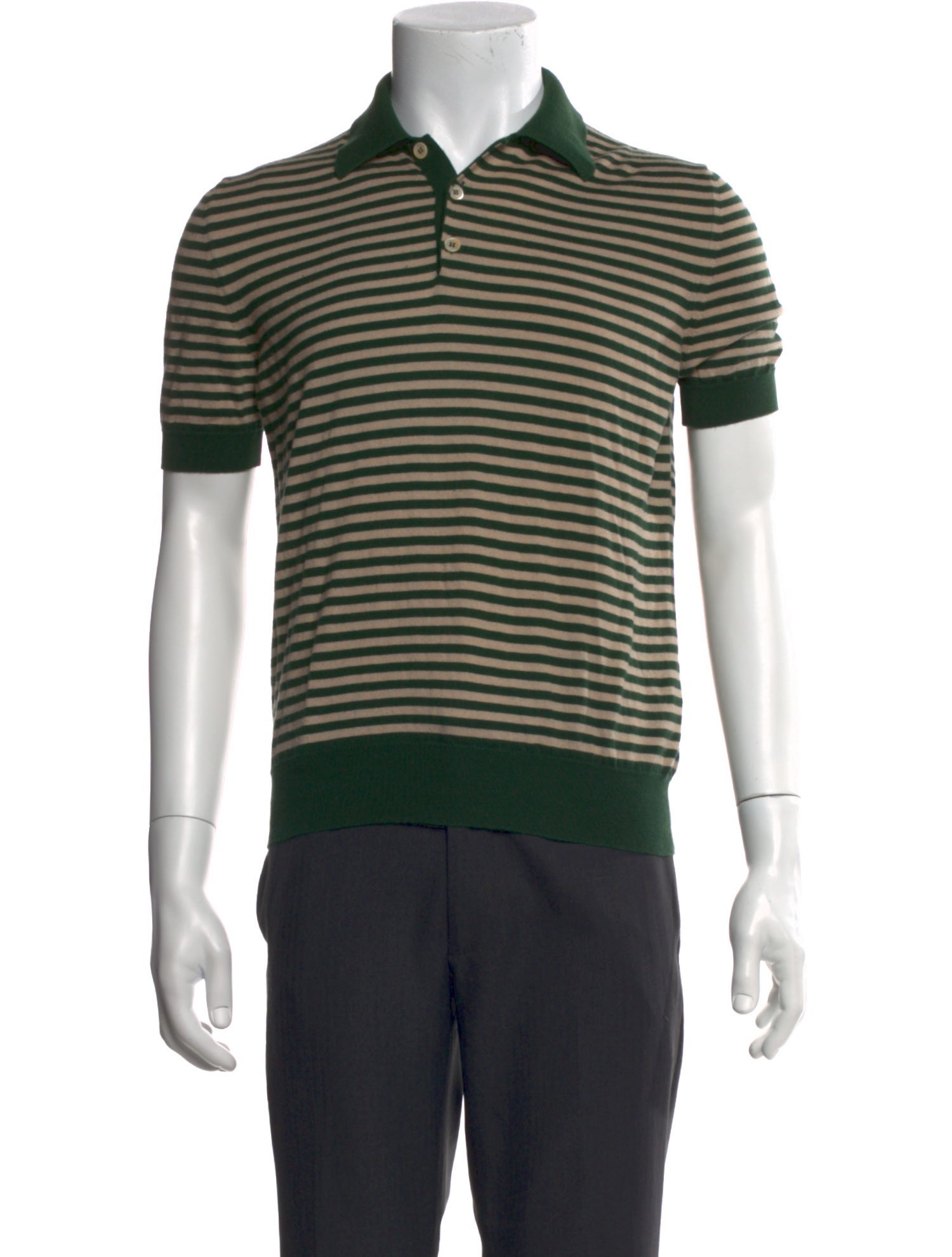 Gucci Striped Crew Neck Polo Shirt