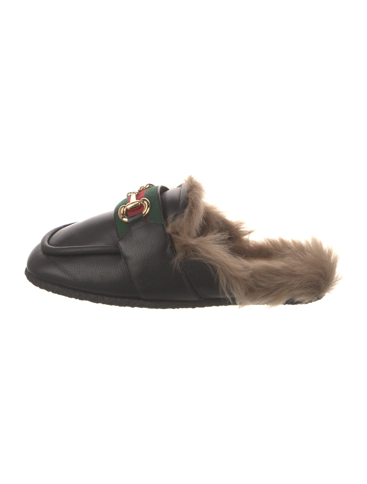 Gucci Web Accent Leather Slides