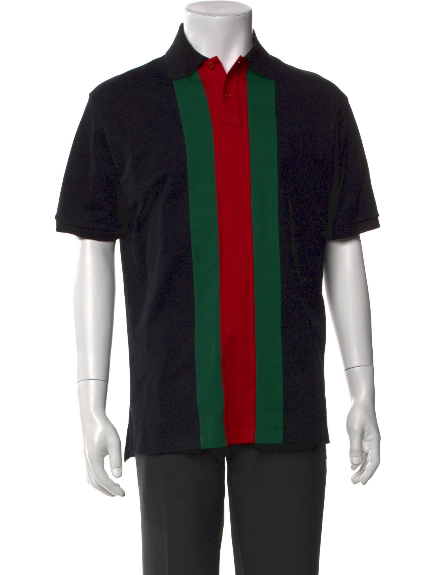 Gucci Web Accent Striped Polo Shirt