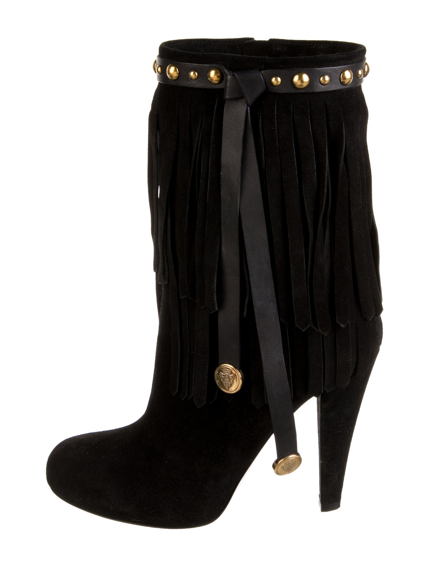 Gucci Suede Studded Accents Boots