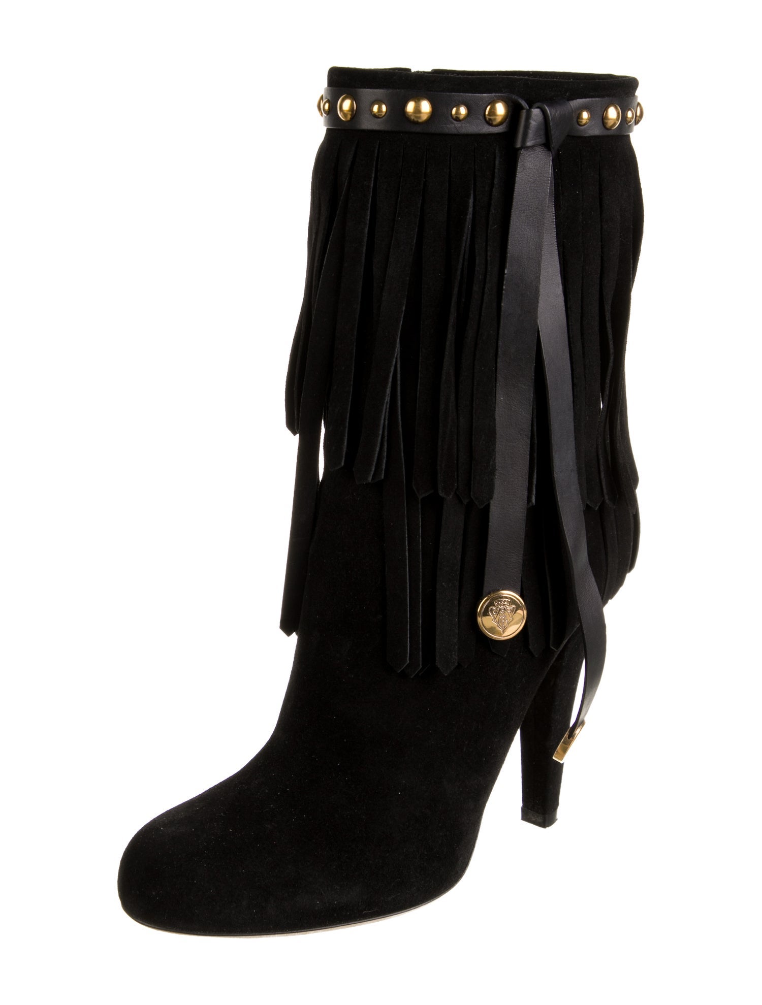 Gucci Suede Studded Accents Boots