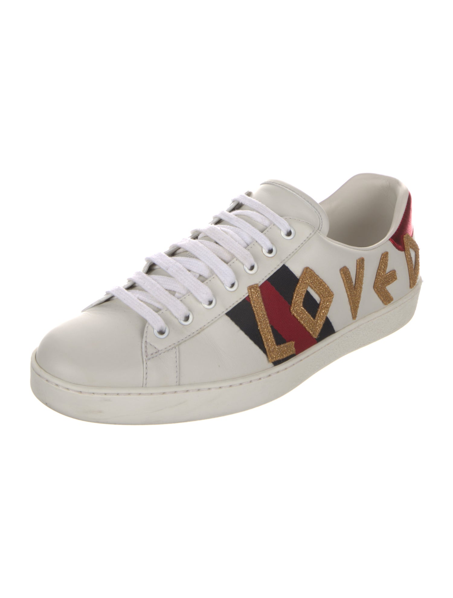 Gucci Sylvie Web Accent Leather Sneakers