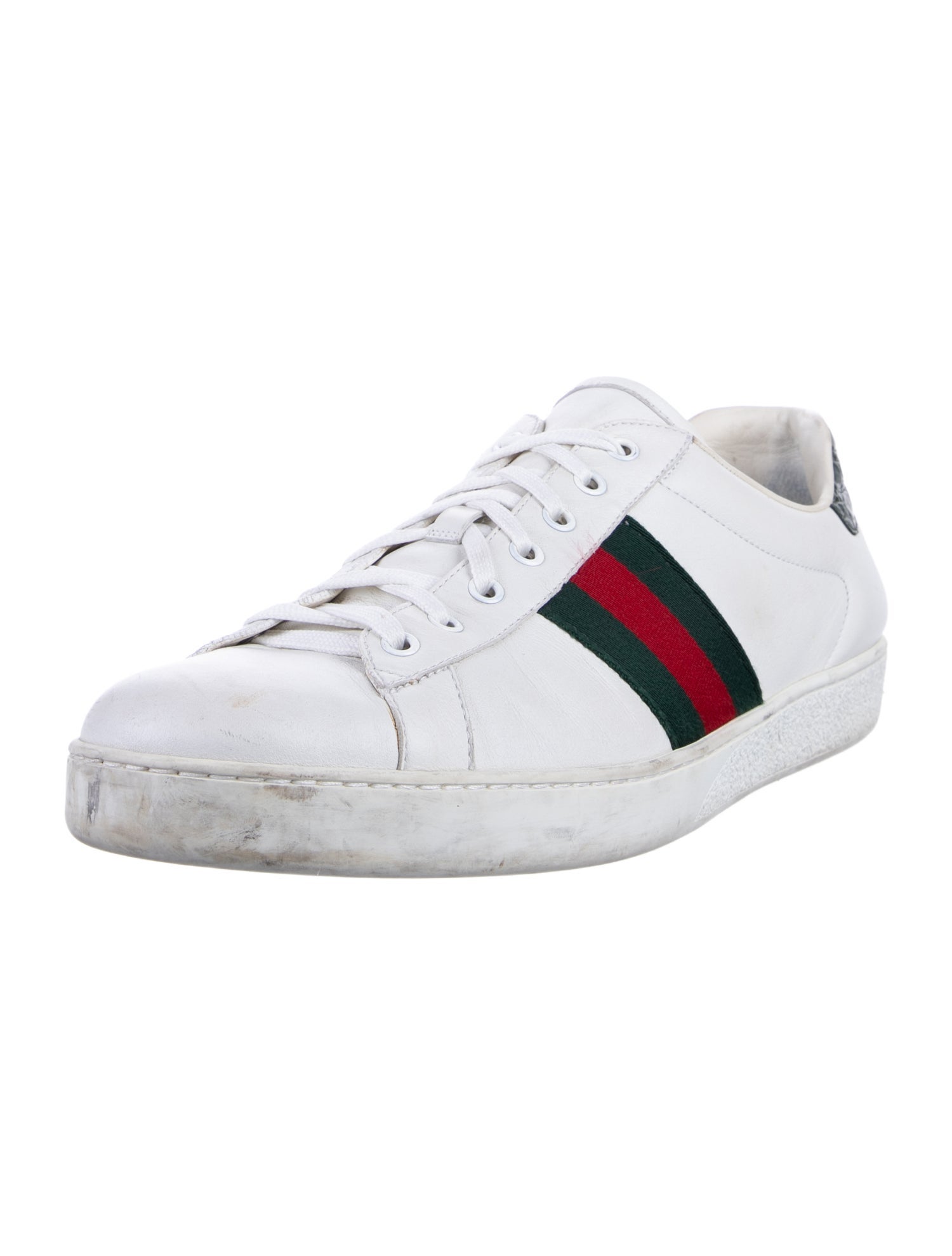 Gucci Web Accent Leather Sneakers