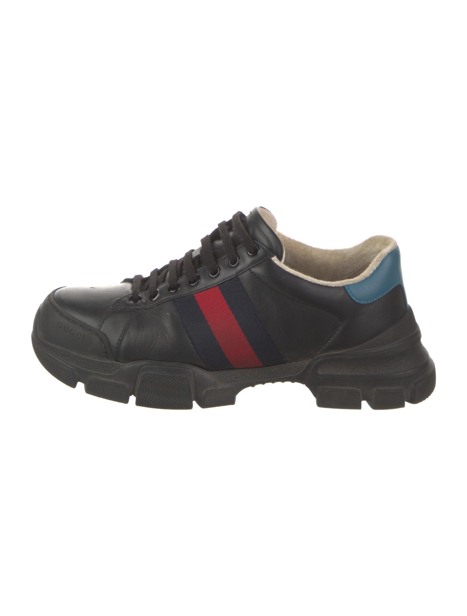 Gucci Sylvie Web Accent Leather Athletic Sneakers