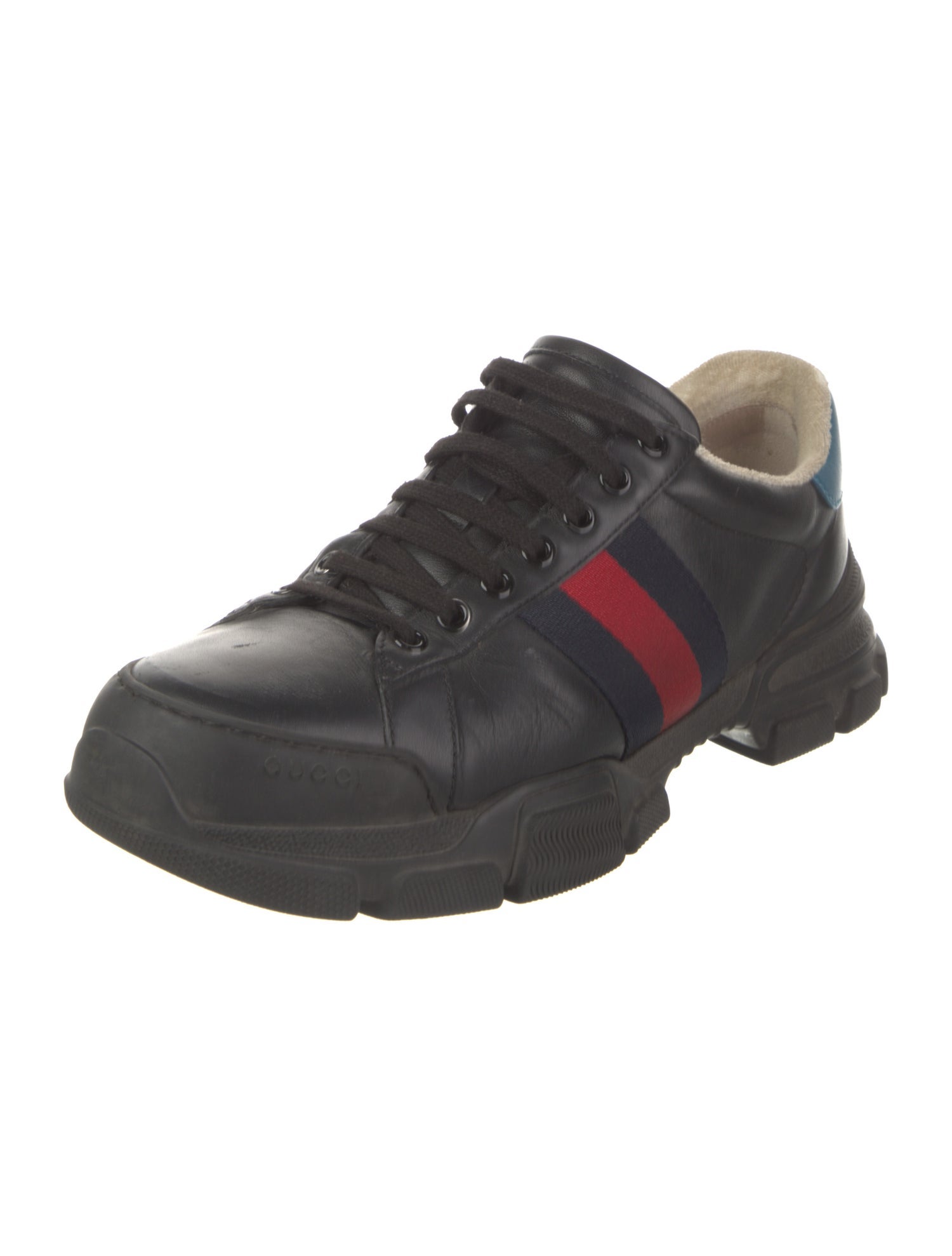 Gucci Sylvie Web Accent Leather Athletic Sneakers