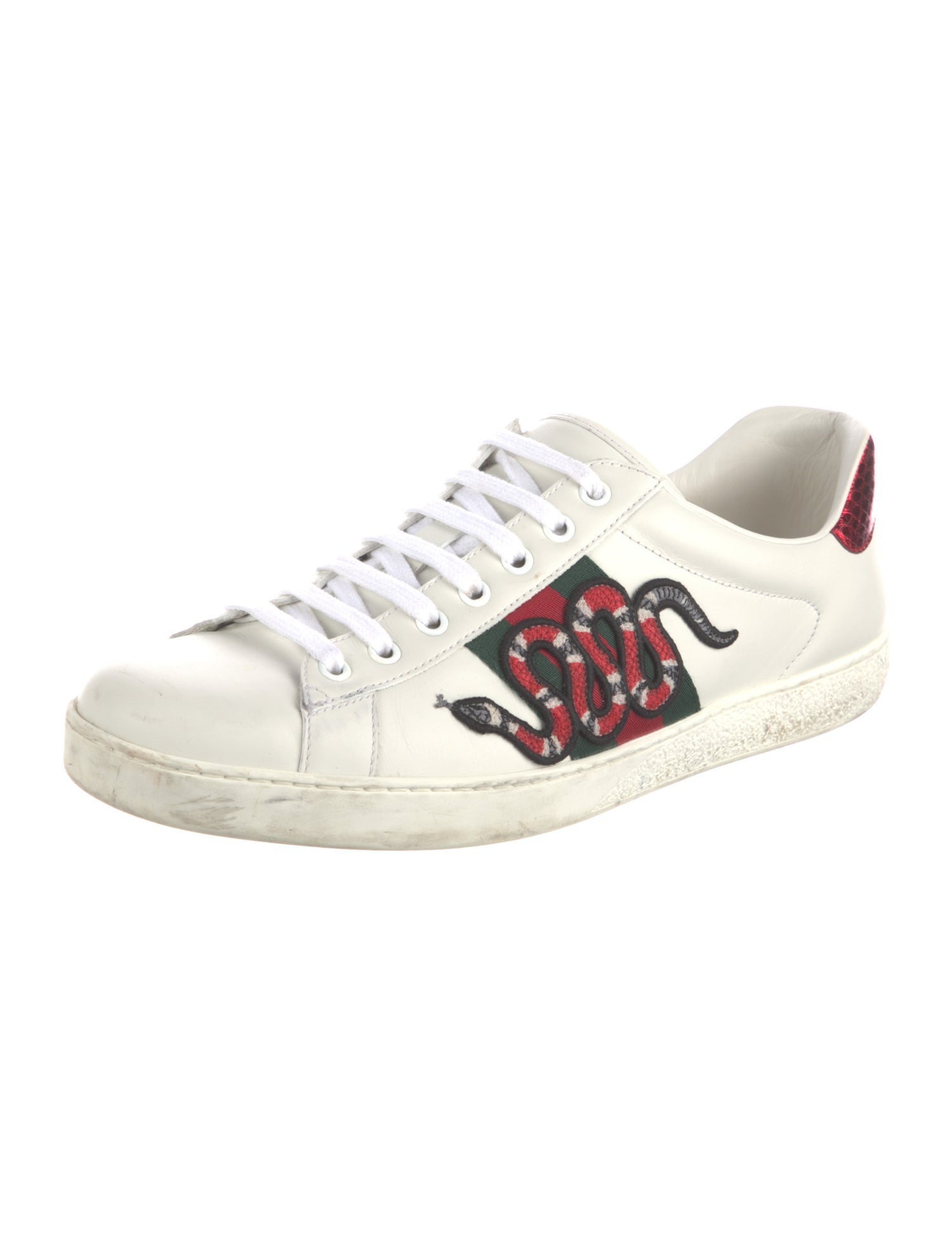 Gucci Web Accent Leather Sneakers