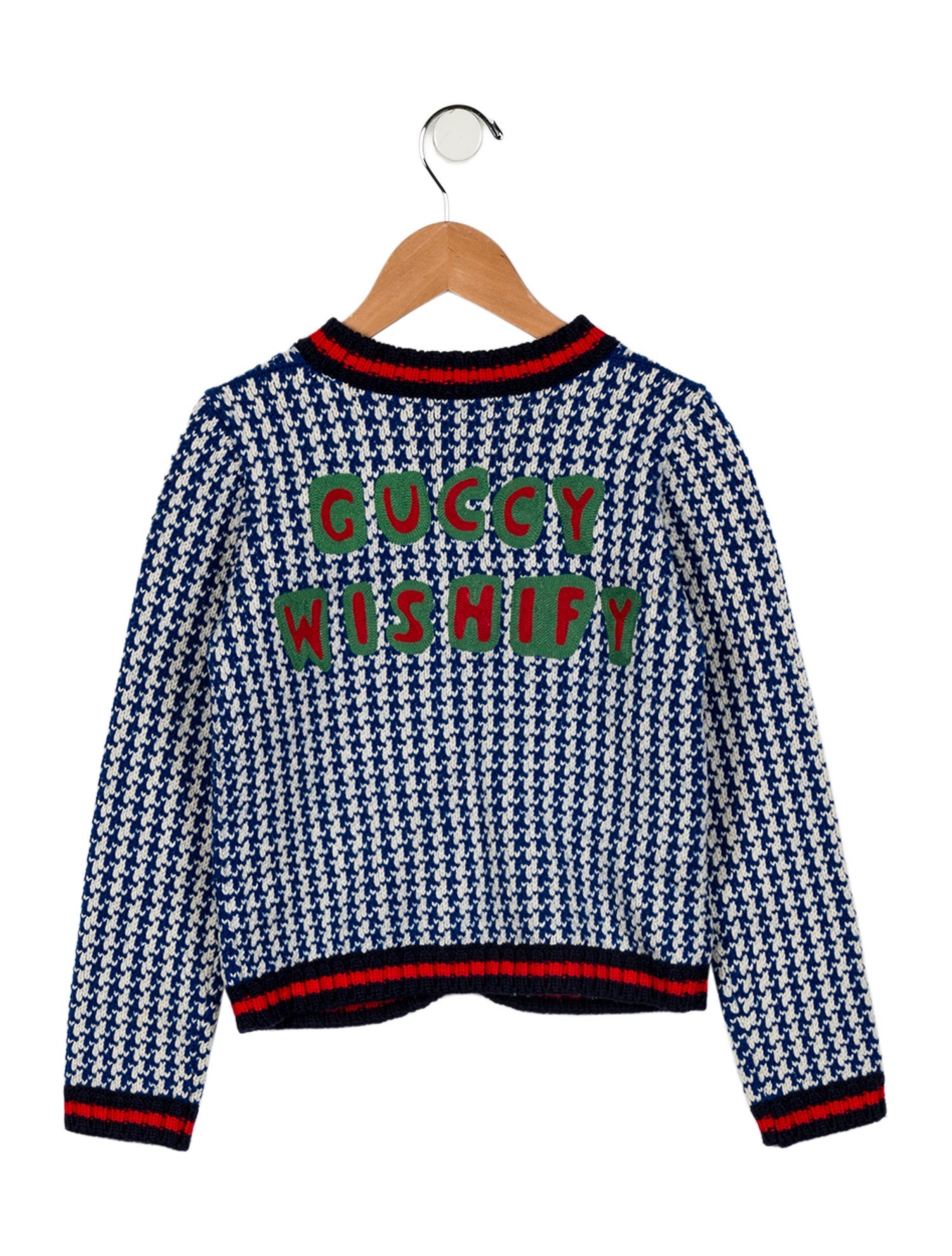 Gucci Boys Wool Cardigan Button Closure Size 8 Hand Wash.