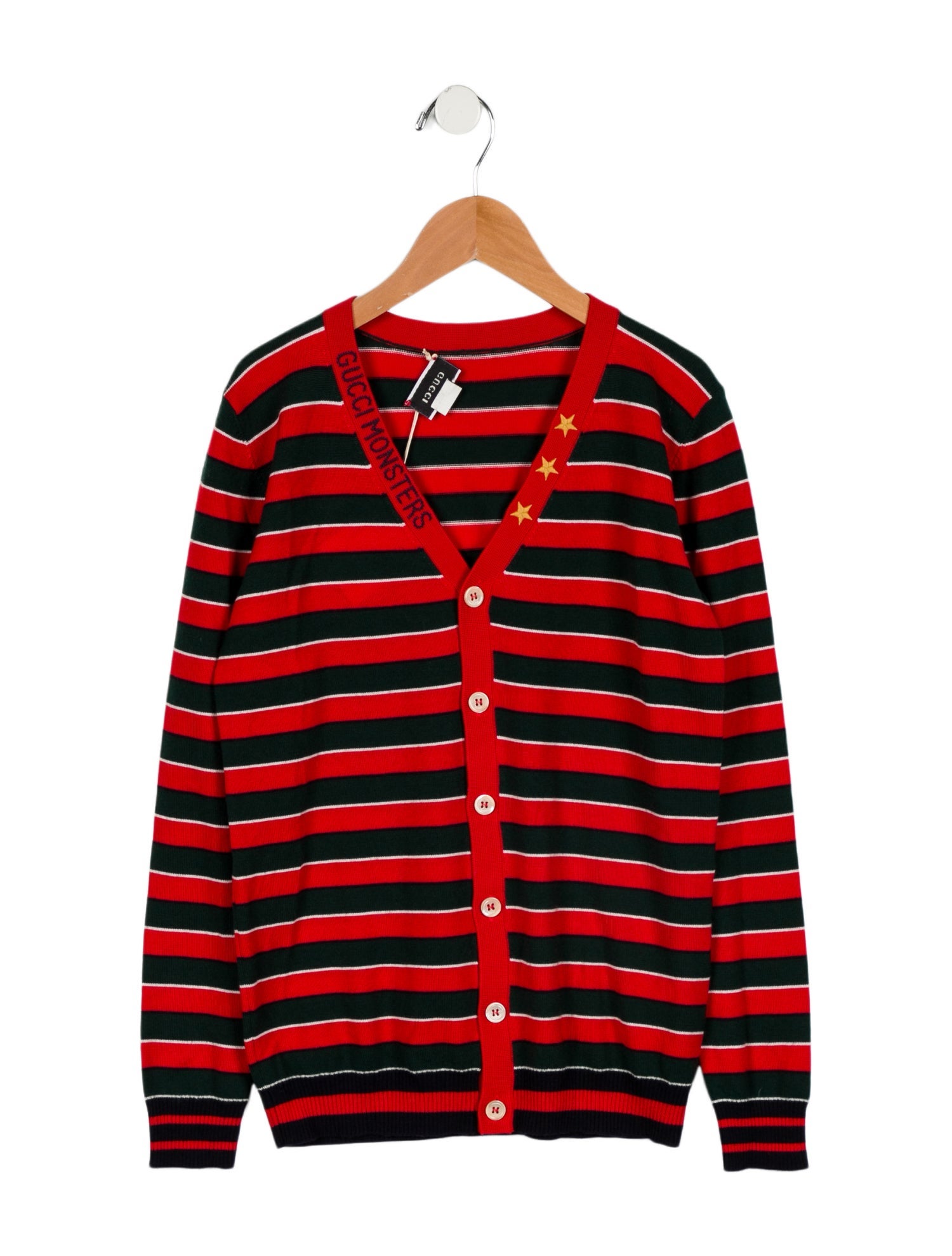 Gucci Kids 'Monsters' Striped Cardigan