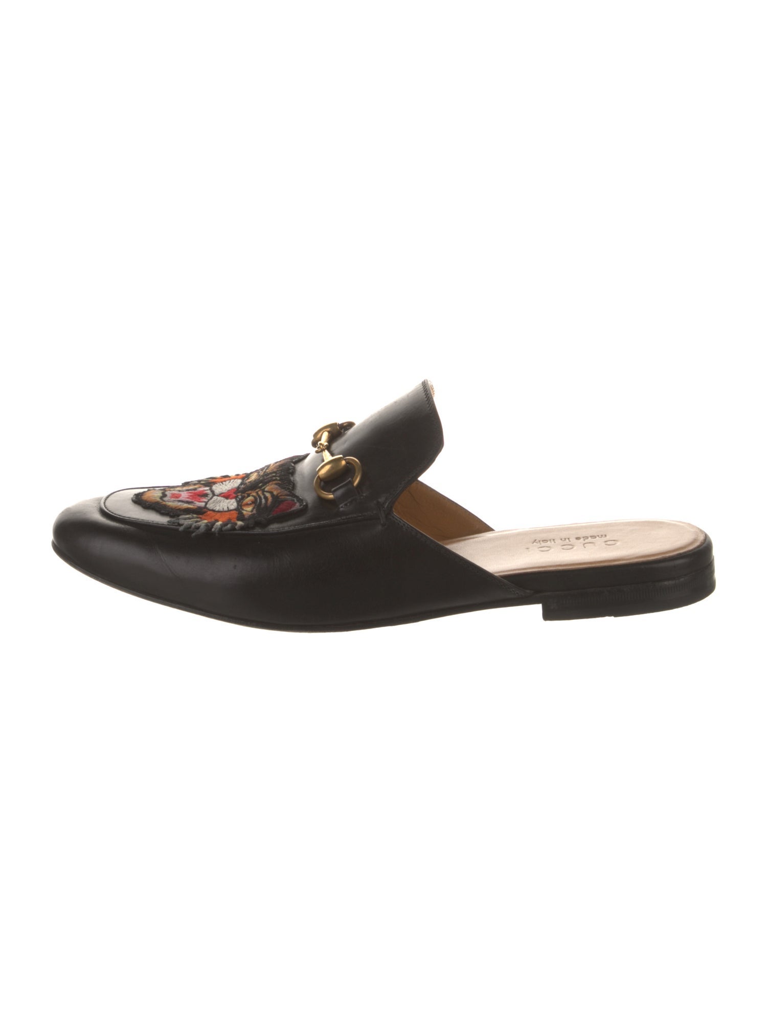 Gucci Horsebit Accent Leather Slippers