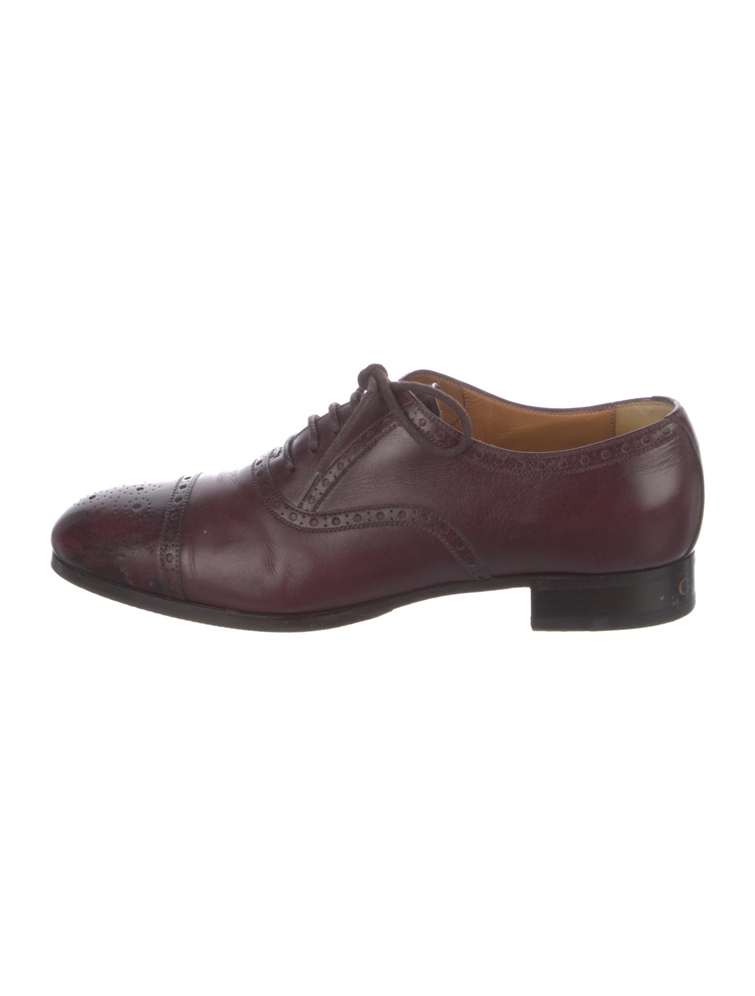 Gucci Feline Head Accent Leather Brogues