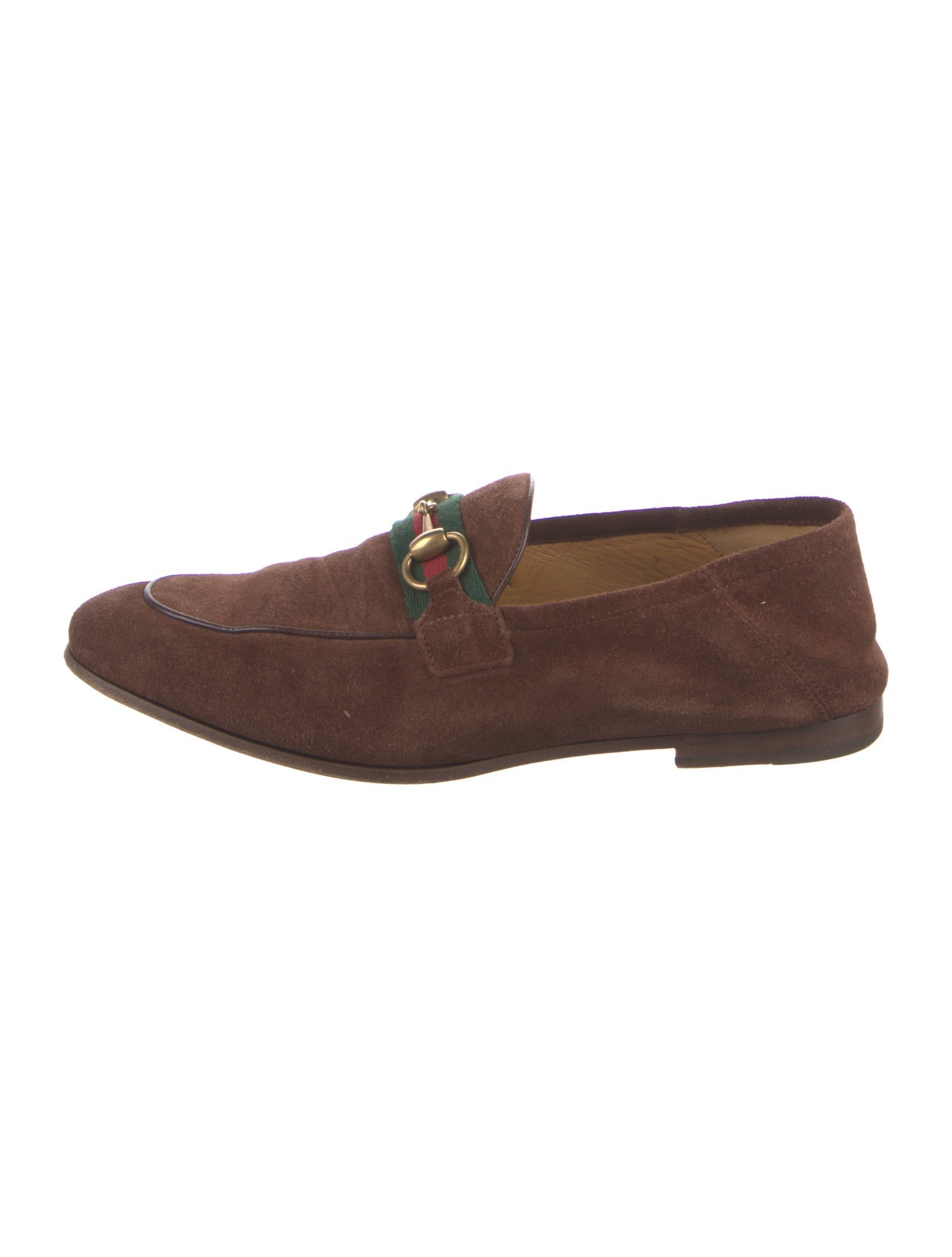 Gucci Web Accent Suede Dress Loafers