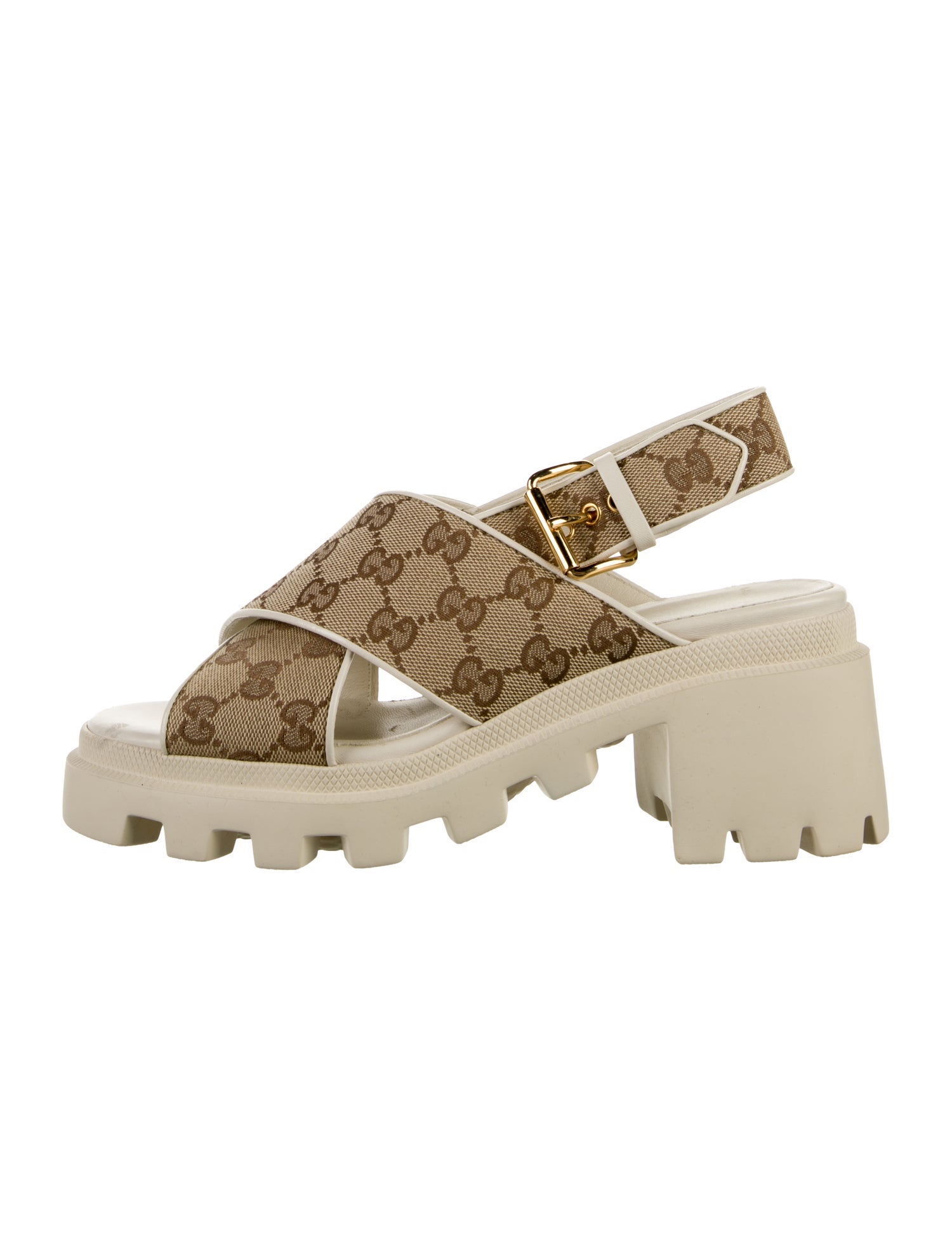 Gucci GG Canvas Canvas Slingback Sandals