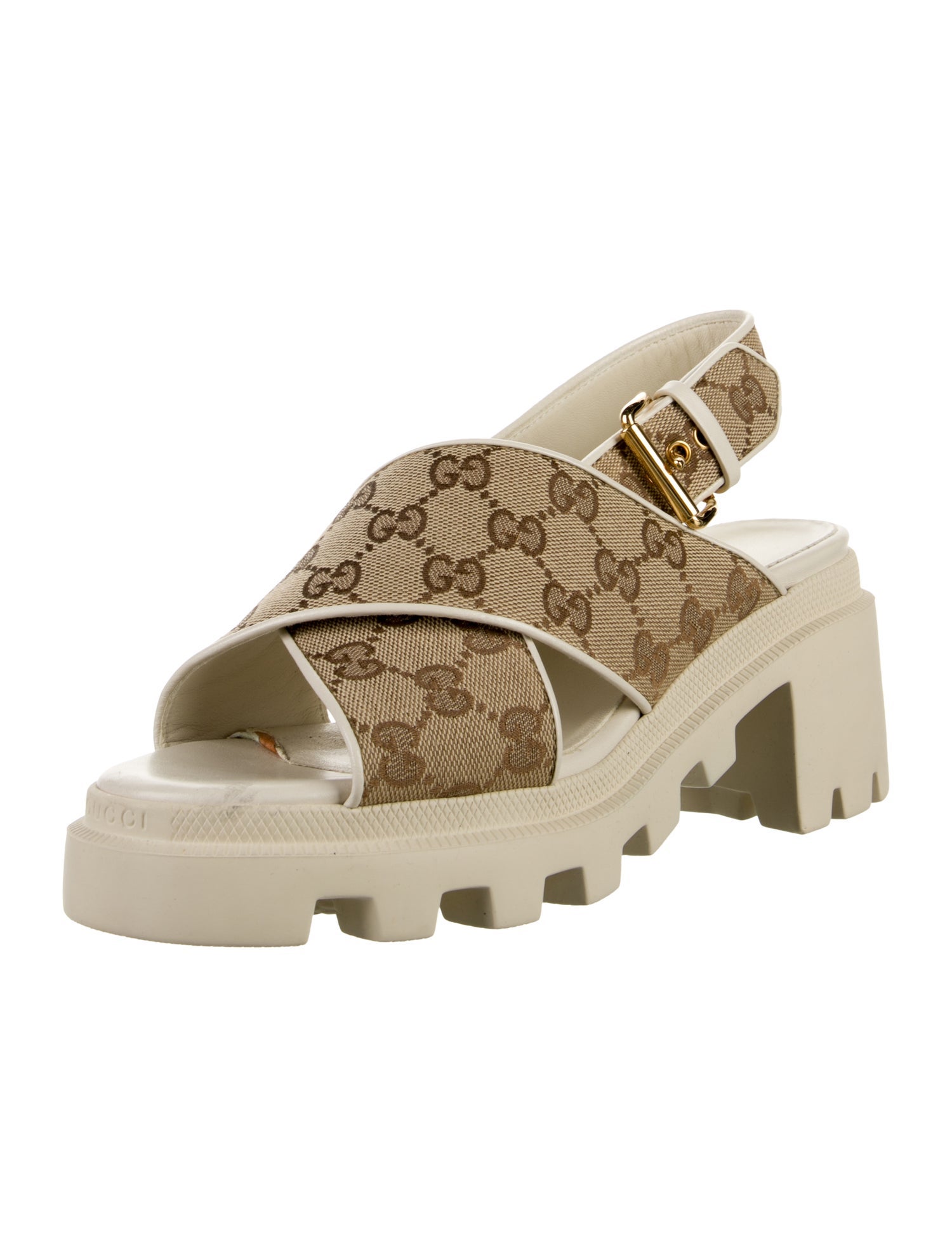 Gucci GG Canvas Canvas Slingback Sandals
