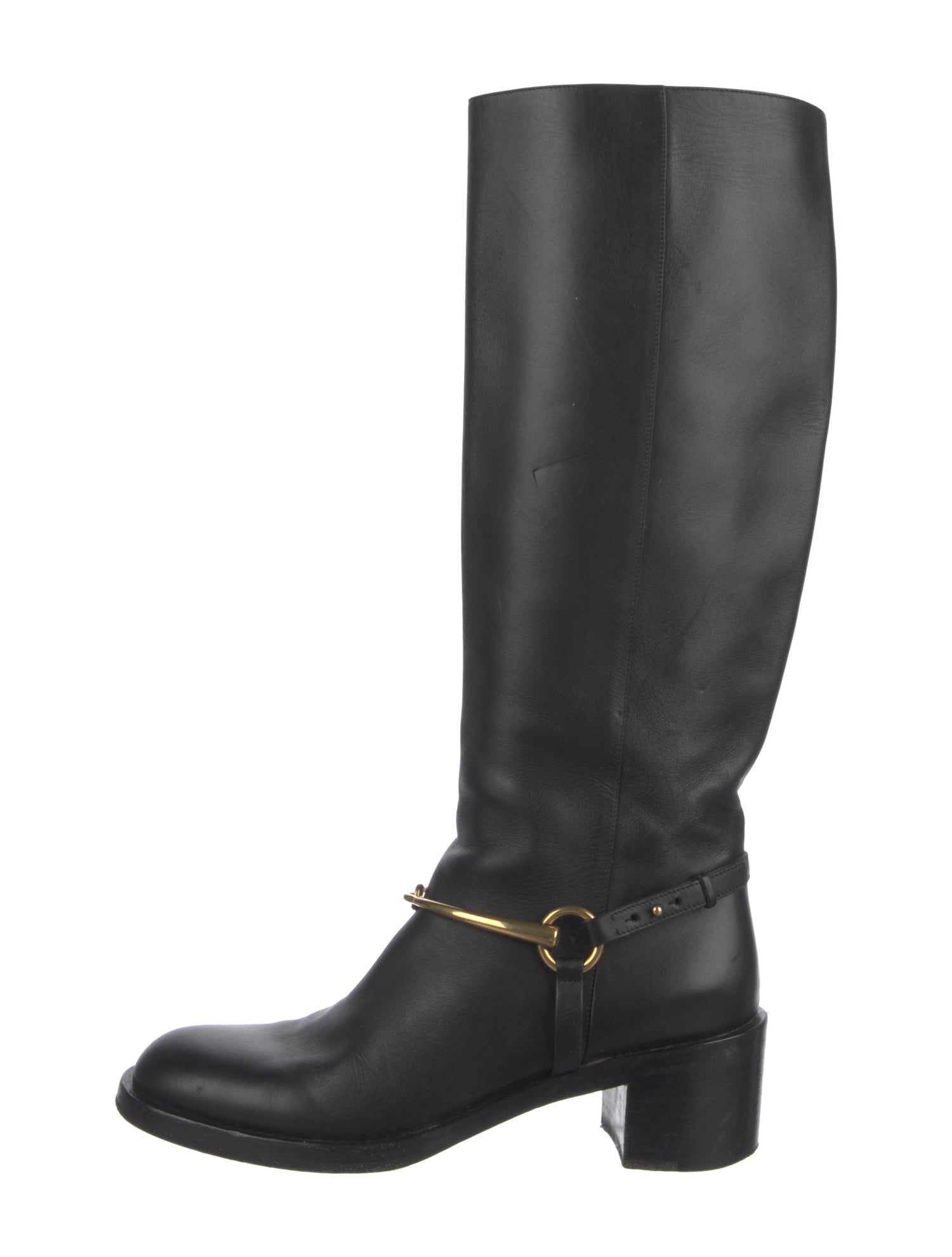 Gucci Horsebit Accent Leather Riding Boots