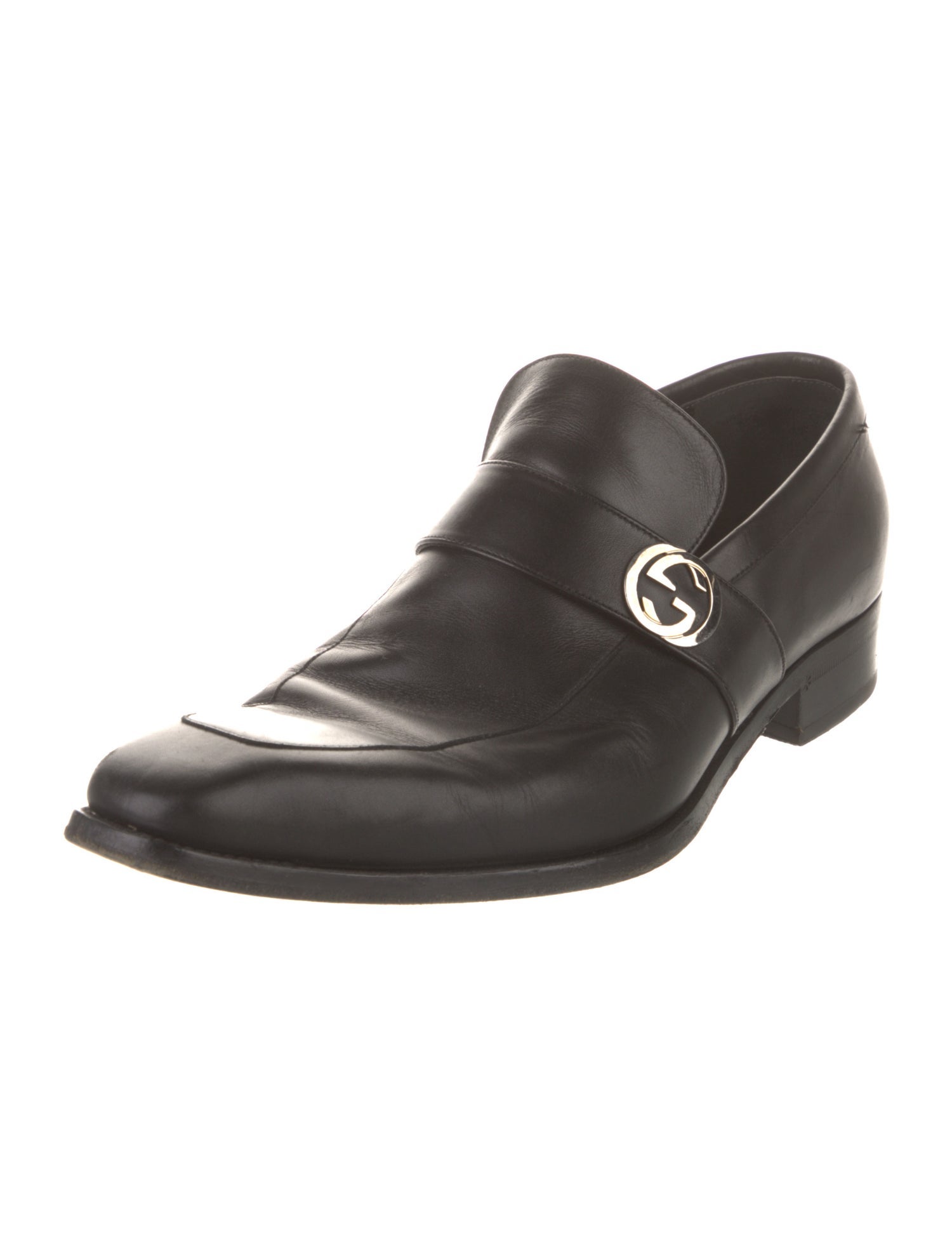 Gucci Interlocking G Logo Leather Dress Loafers