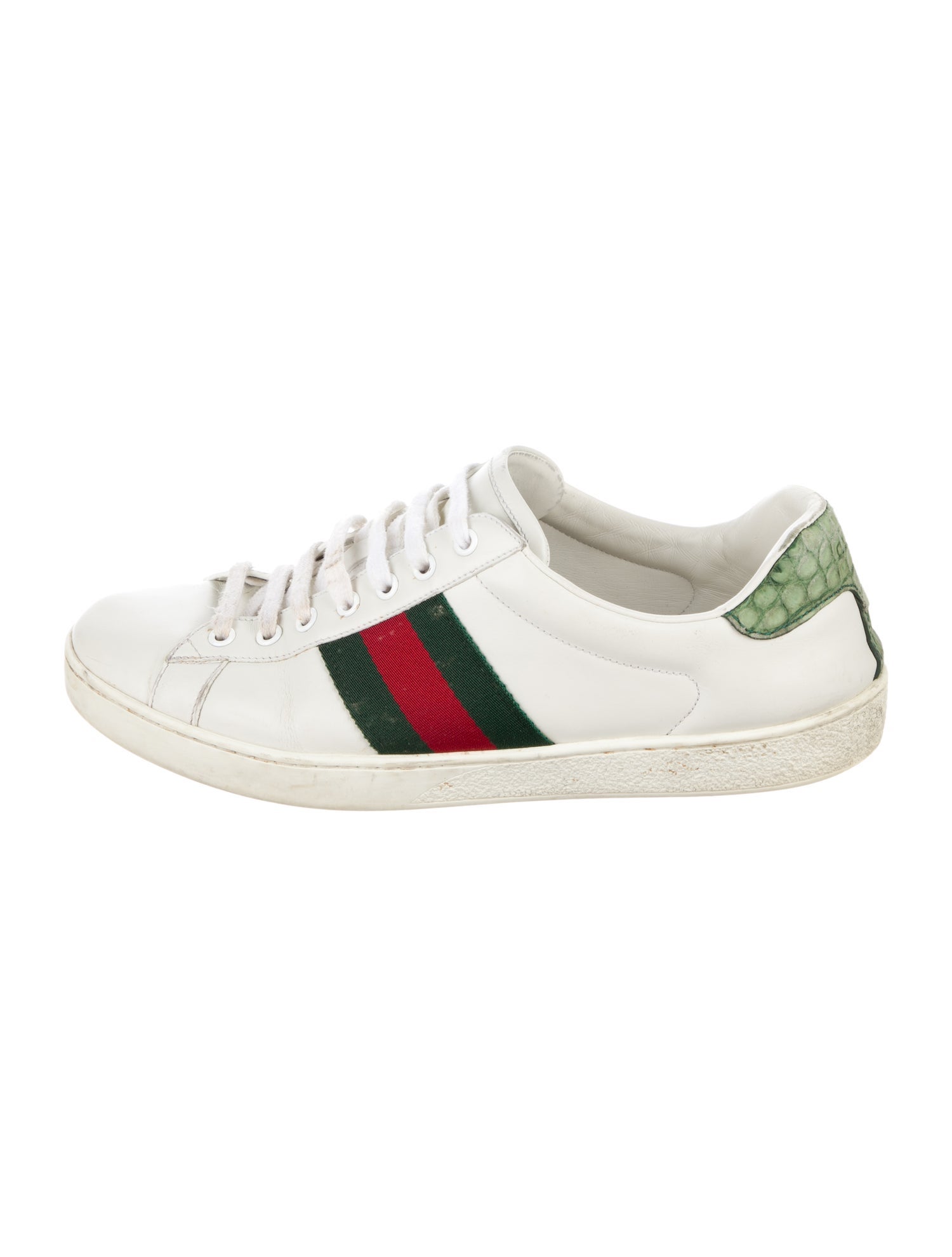 Gucci Web Accent Leather Sneakers