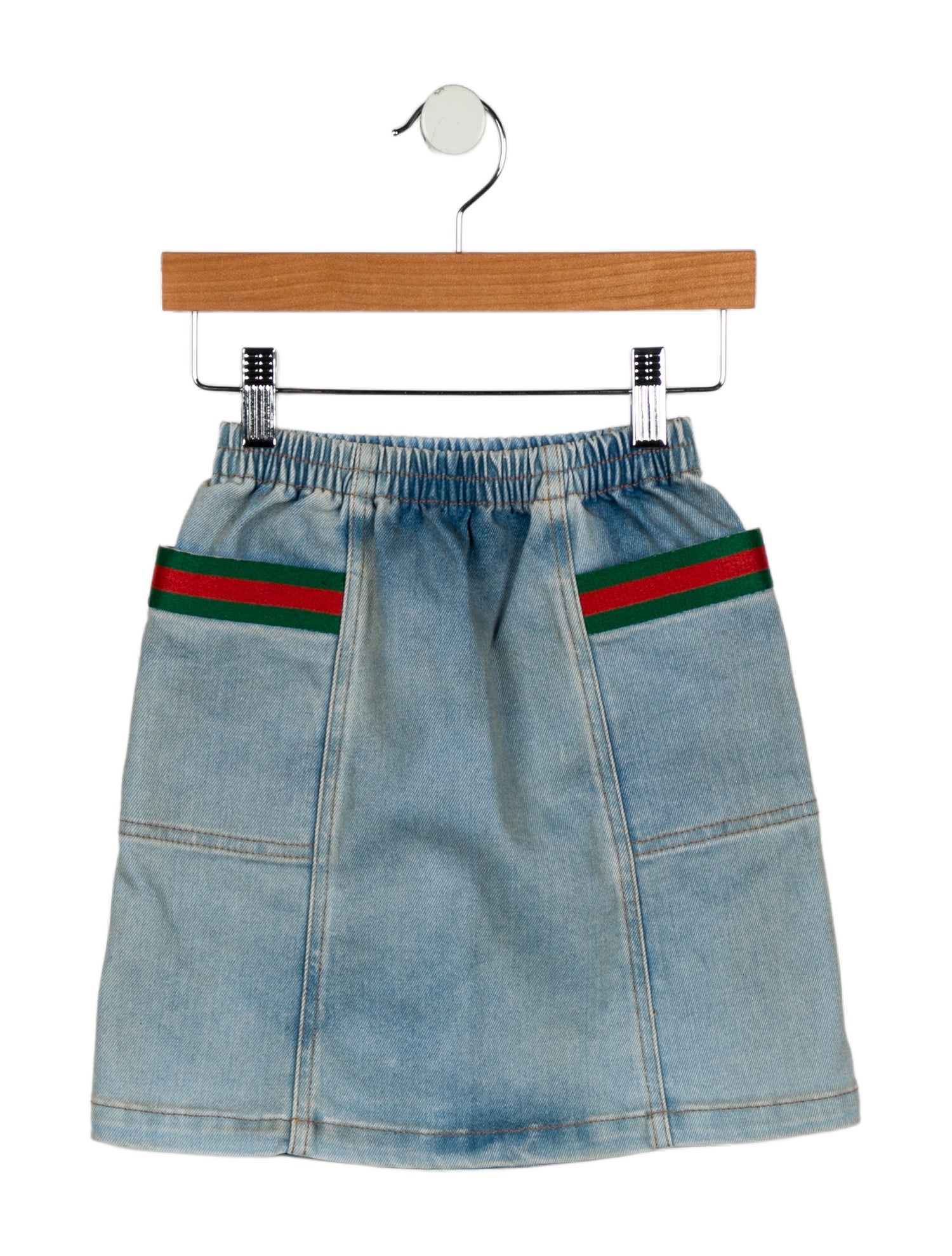 Gucci Girls' Denim Web Skirt