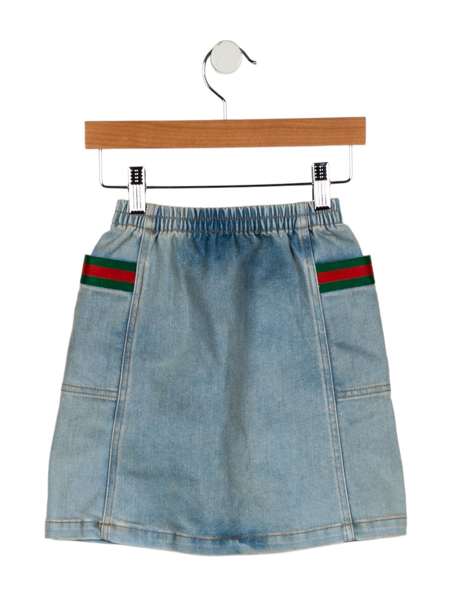 Gucci Girls' Denim Web Skirt