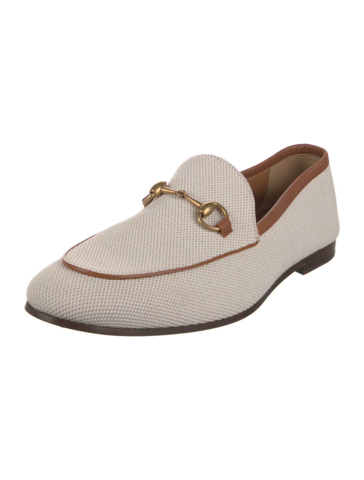 Gucci Web Accent Canvas Loafers