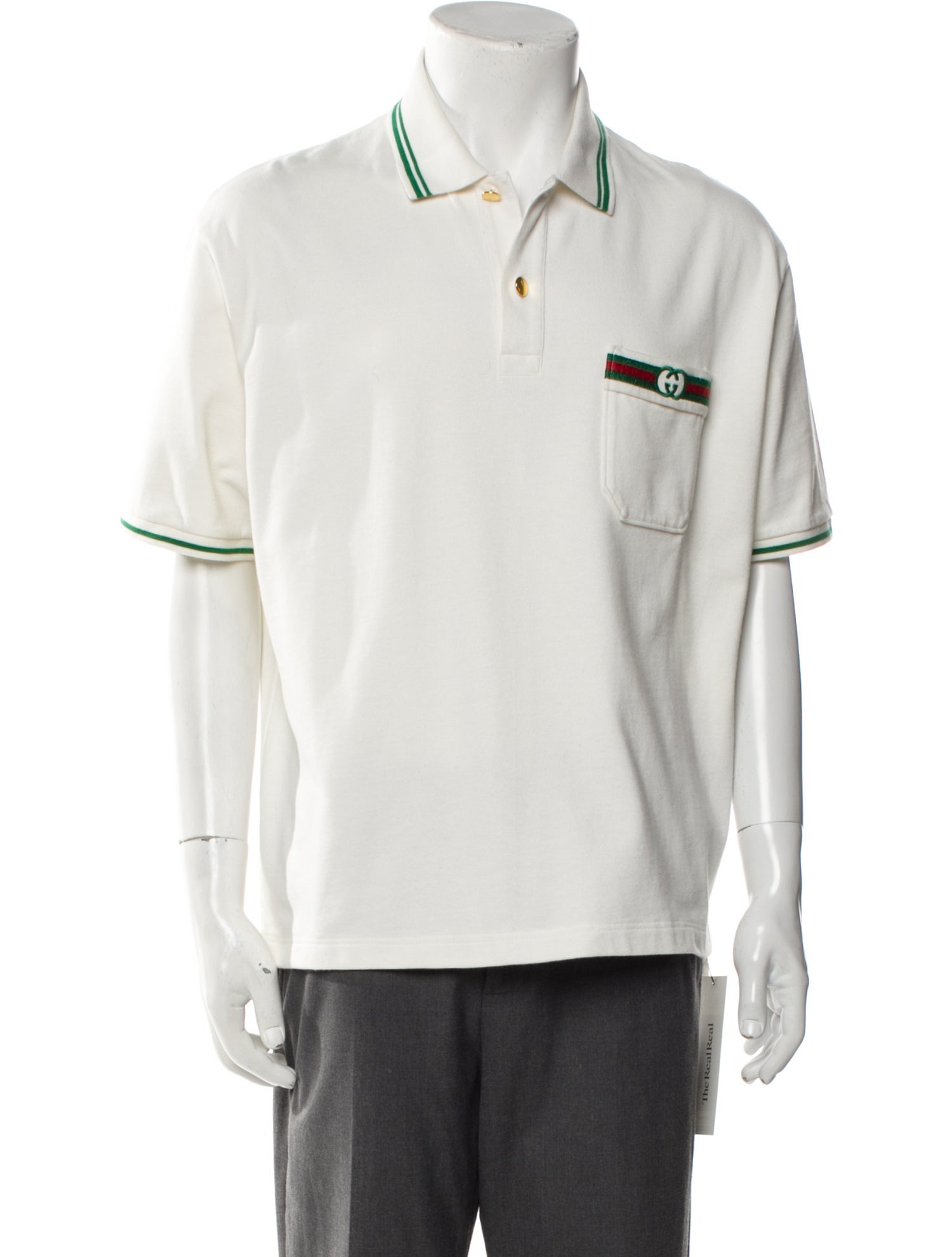 Gucci Web Accent Striped Polo Shirt