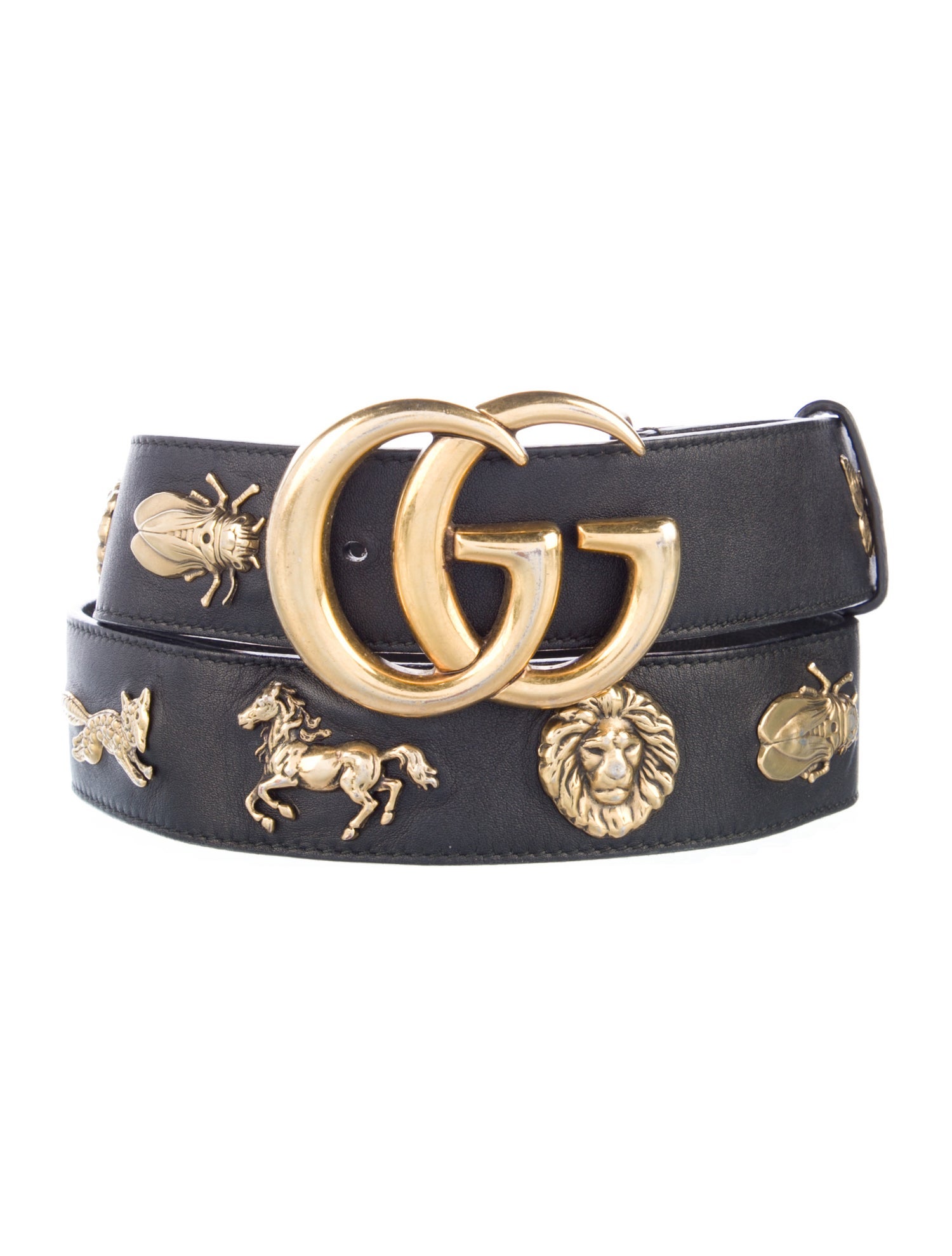 Gucci Double G Logo Leather Belt