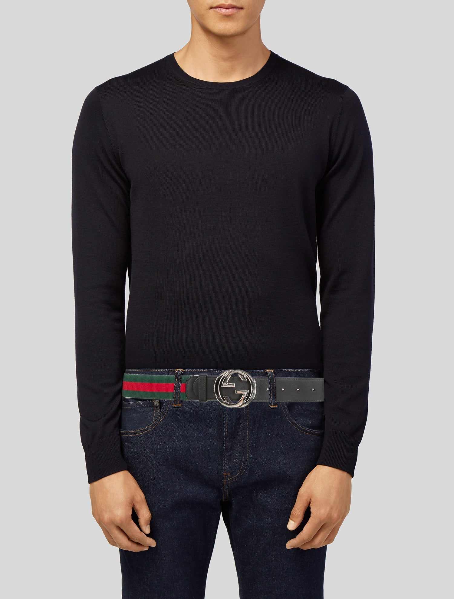 Gucci Web Accent Canvas Belt Kit