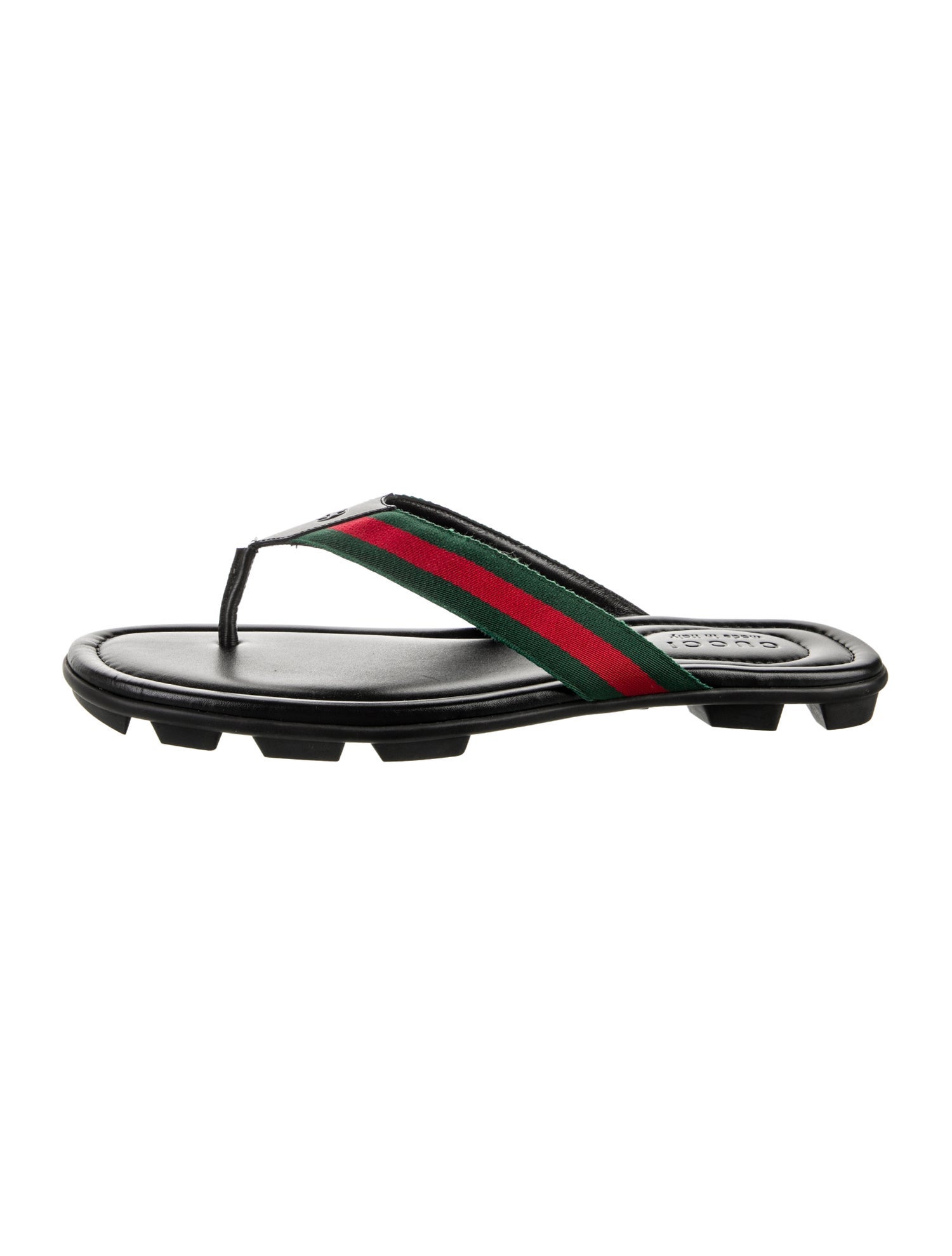 Gucci Web Accent Leather Sandals