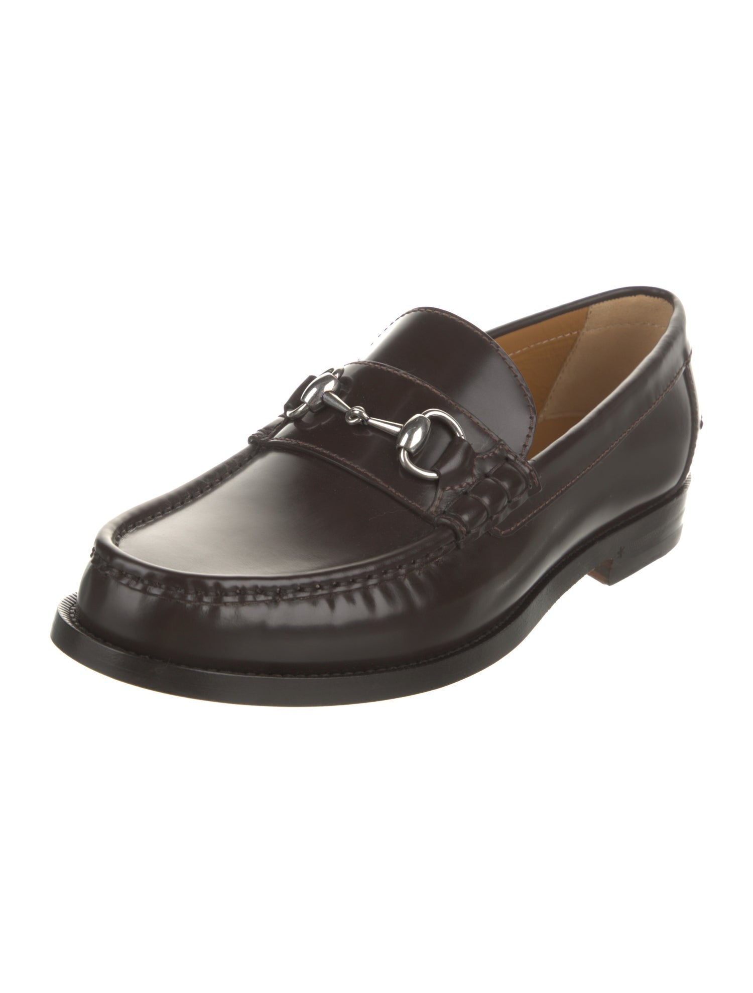 Gucci Web Accent Leather Dress Loafers w/ Tags