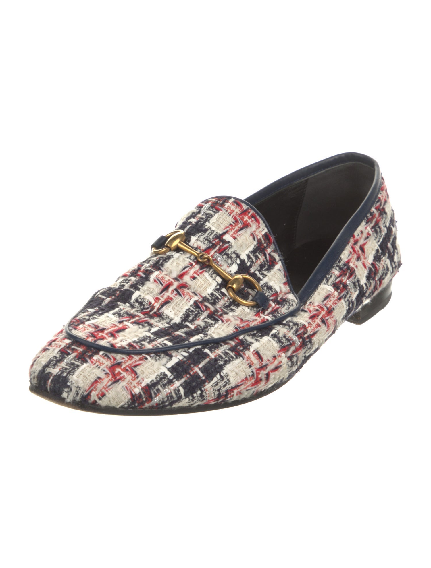 Gucci Tweed Tweed Pattern Loafers