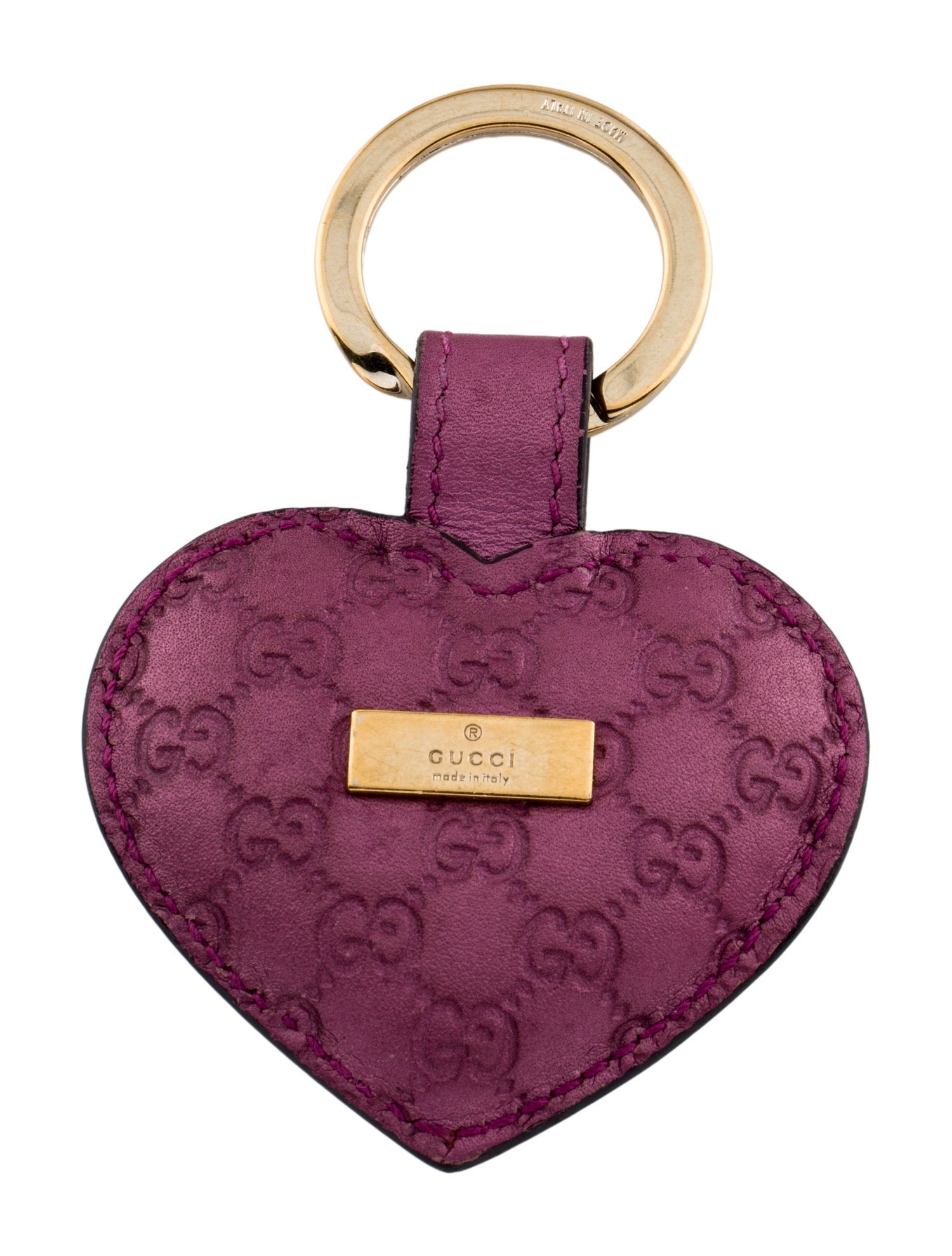 Gucci Micro GG Leather Heart Keychain