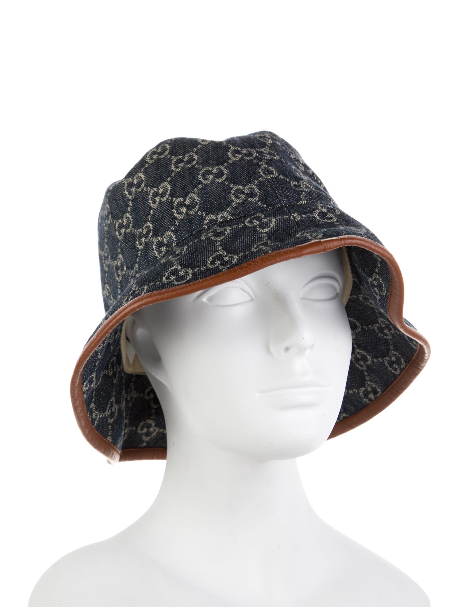 Gucci Pattern Print Denim Bucket Hat